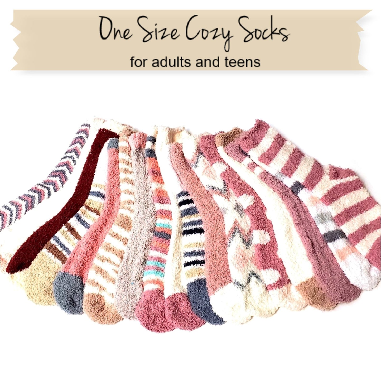 Neutral Colors Fuzzy Socks Cupcakes Gift Box