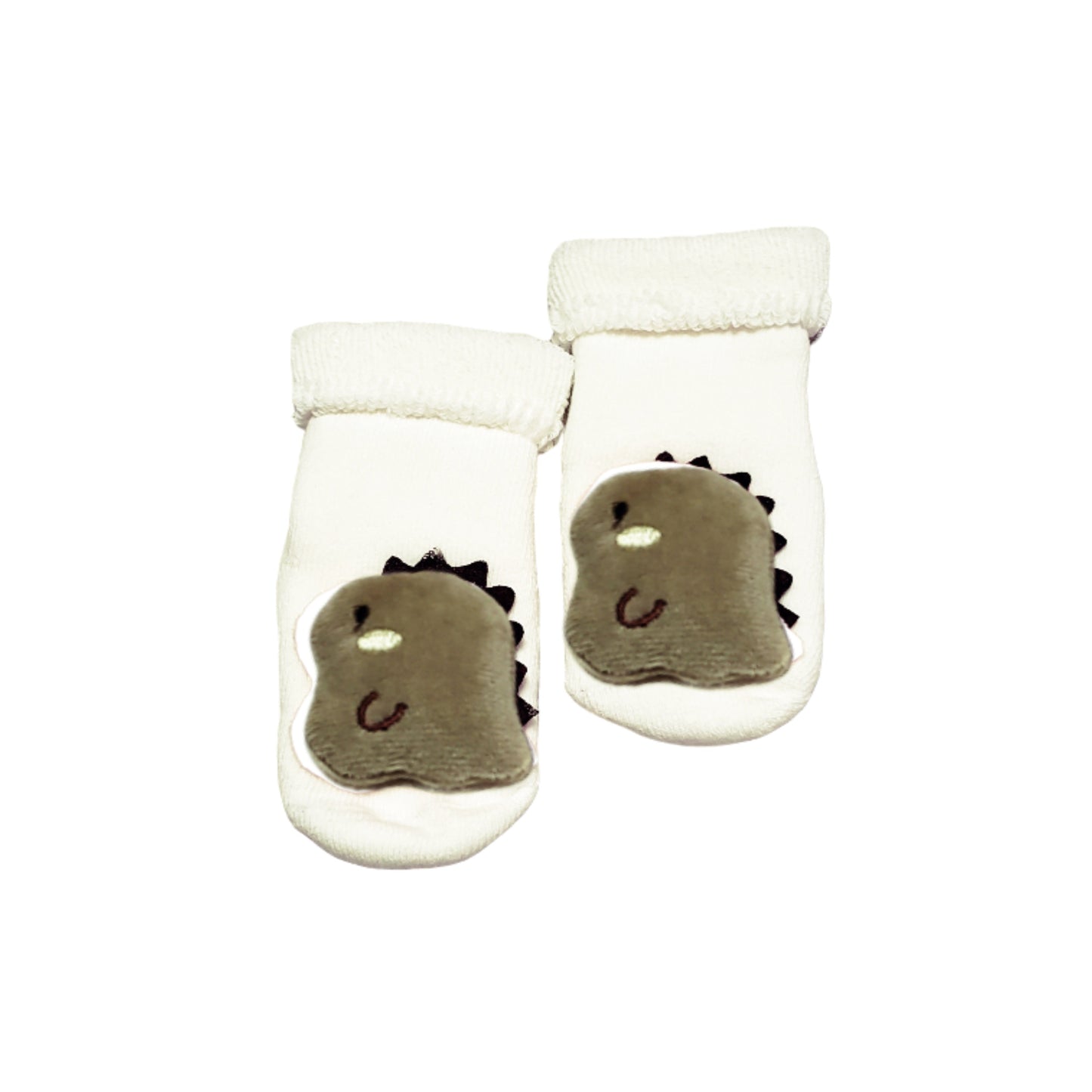 Green Dinosaur Cozy Socks for babies and toddlers