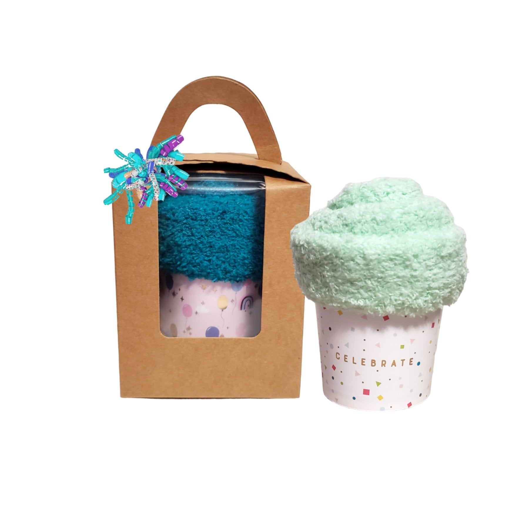 Birthday Cupcake Socks Gift Box for men women and teenagers