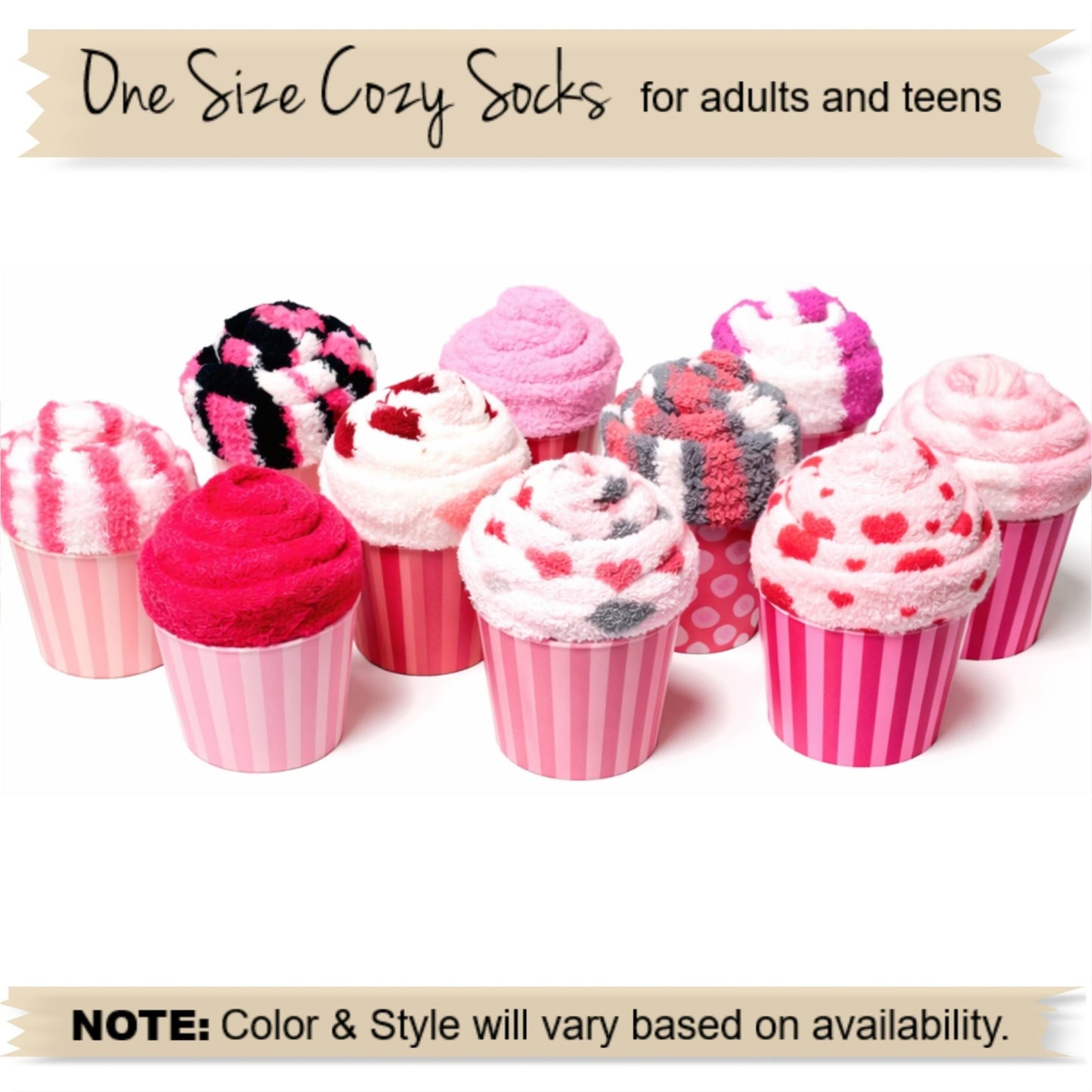 Valentine's Day Cupcake Socks Gift Box