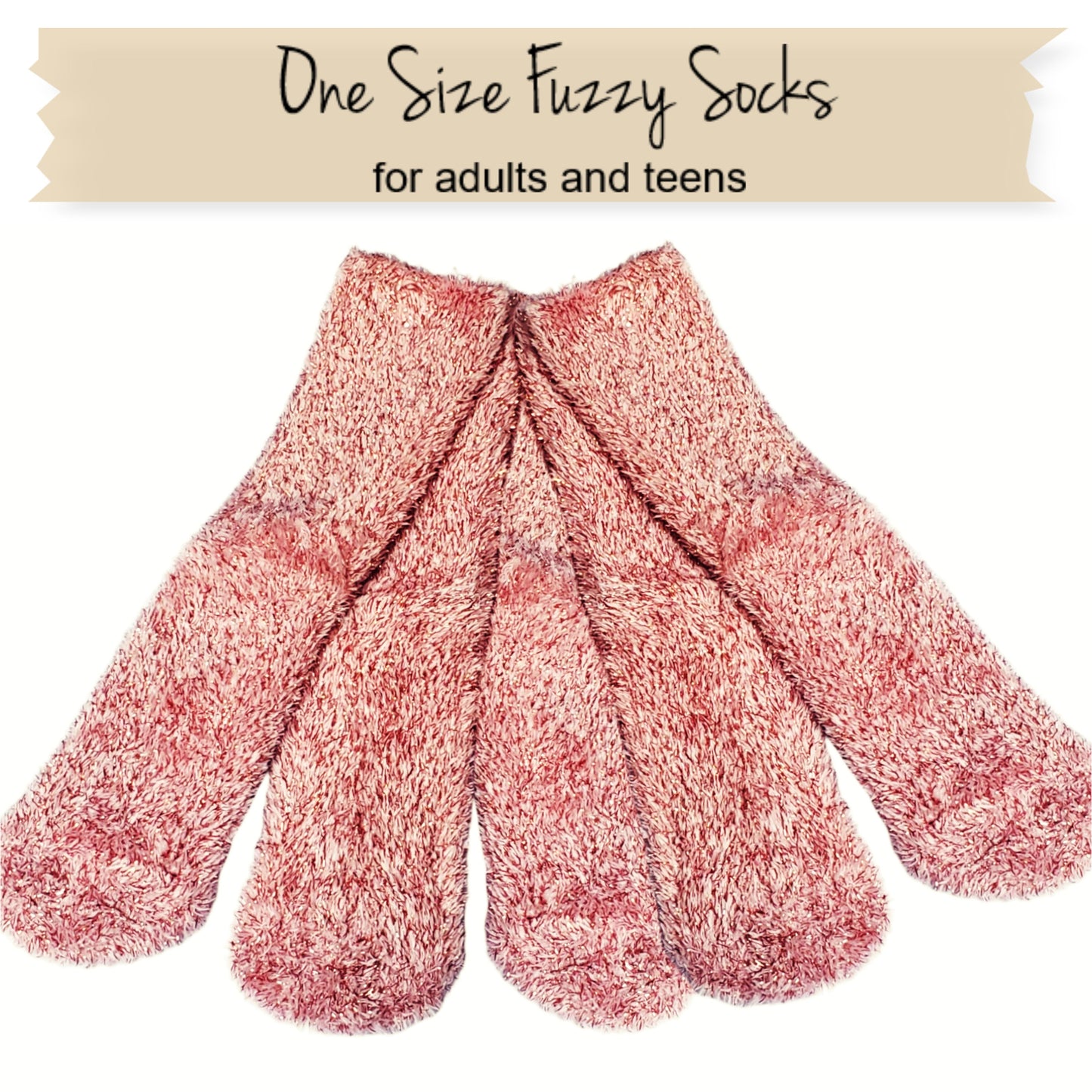 Women's Pink Fuzzy Socks Cupcake Gift Box