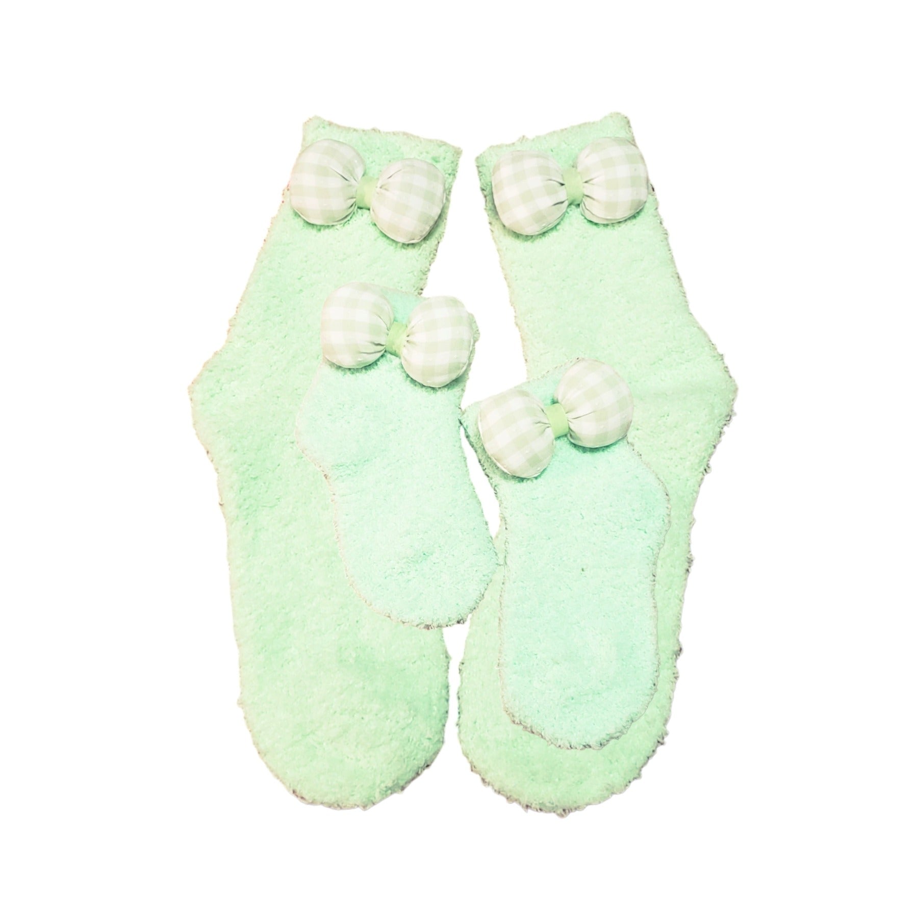 Green Bow Mommy and Me Matching Socks