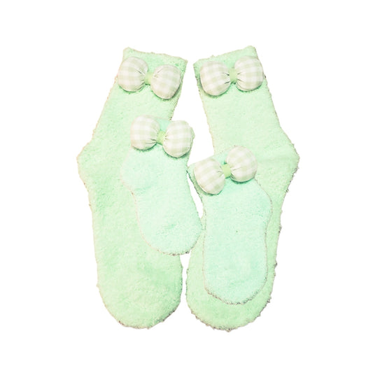 Green Bow Mommy and Me Matching Socks