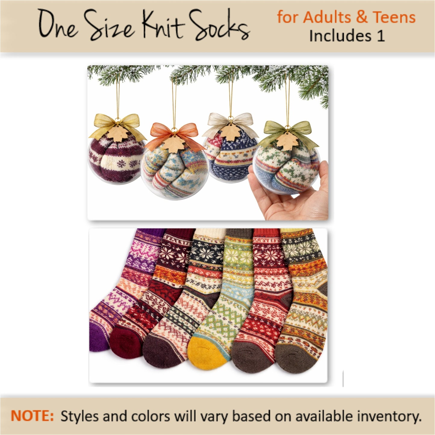 Knit Sock Ornament – Holiday Gift Ready