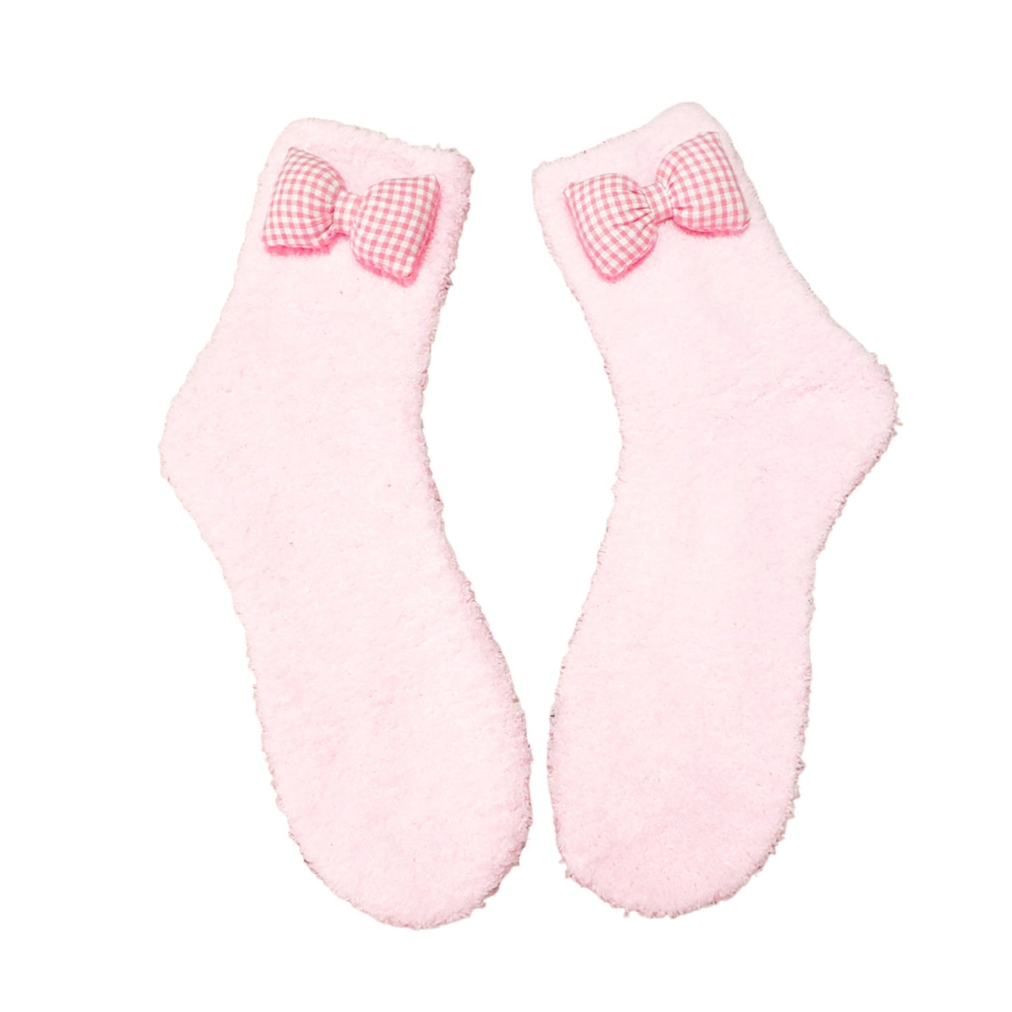 Pink Bow cozy socks for adults and teens
