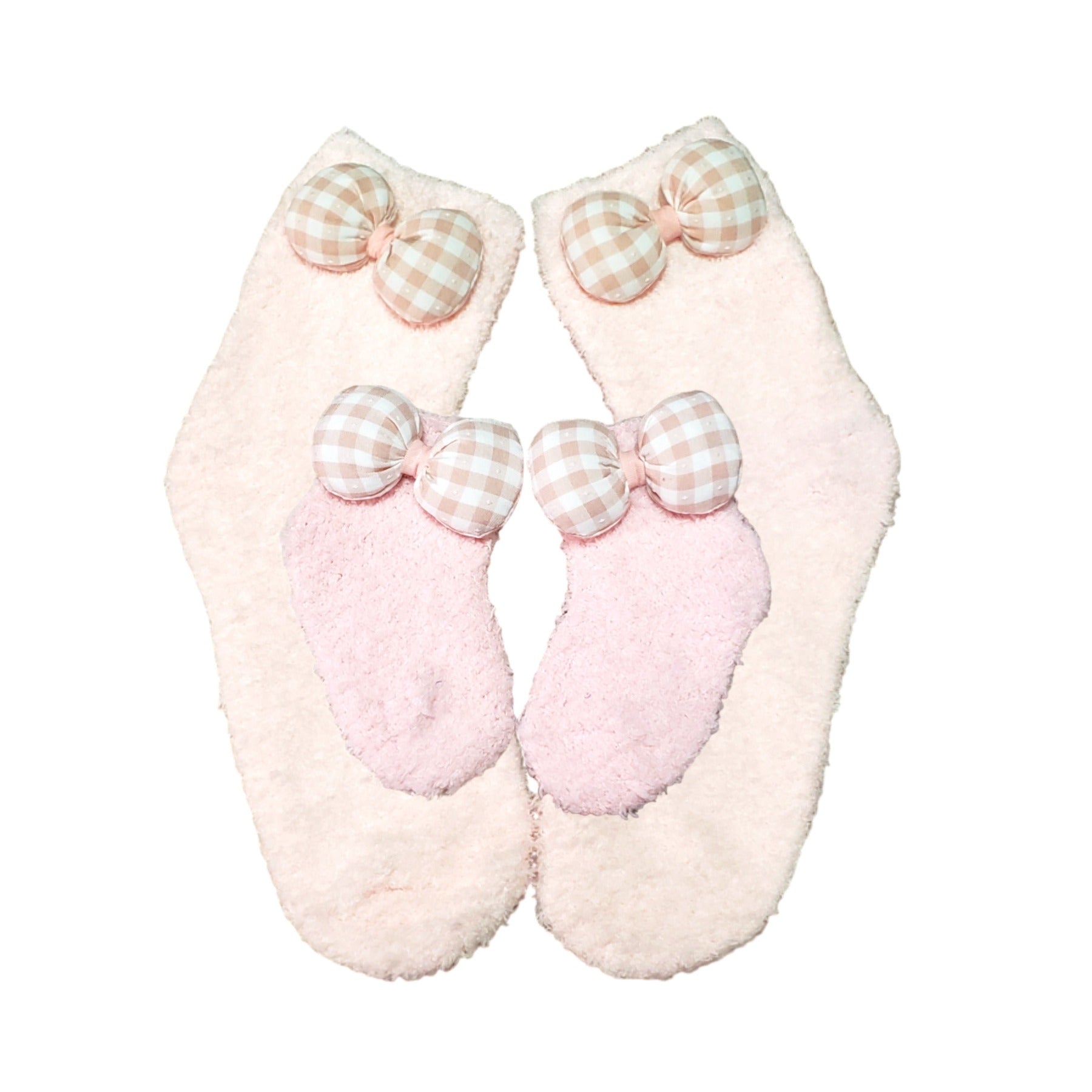 Peach Pink Bow Mommy and Me Matching Socks