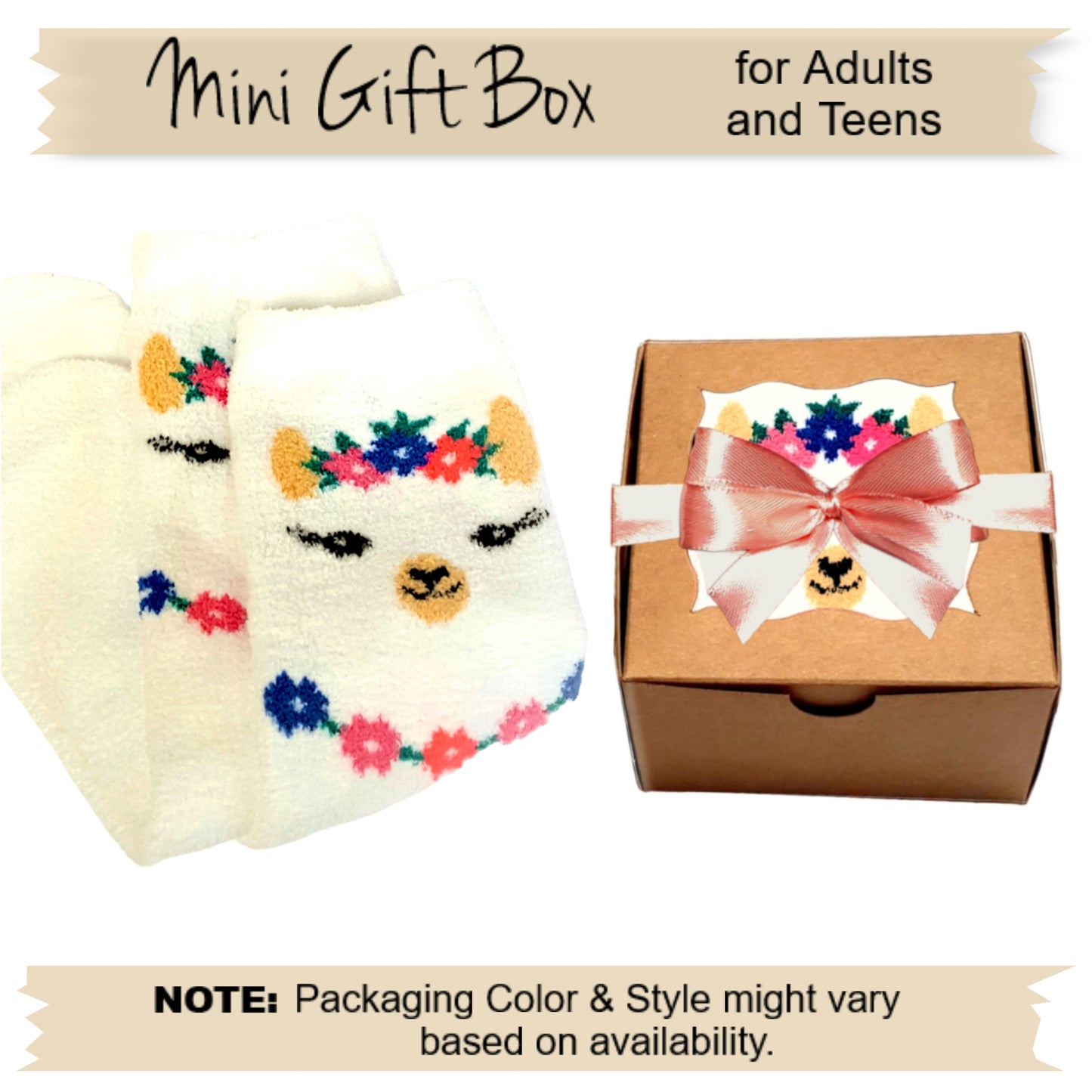 Llama Novelty Cozy Socks Gift Box for Women and Teenager Girls