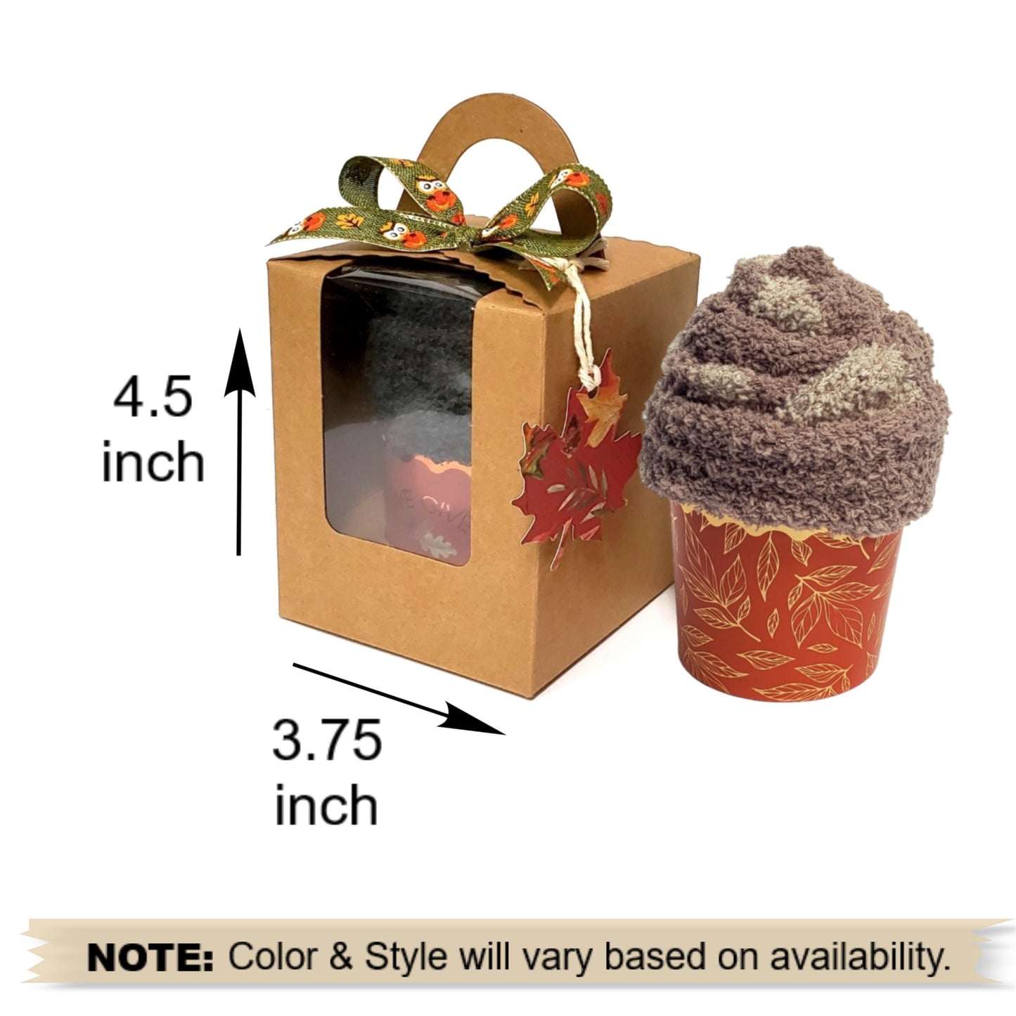 Thanksgiving Gift Box - Fuzzy Socks Cupcake