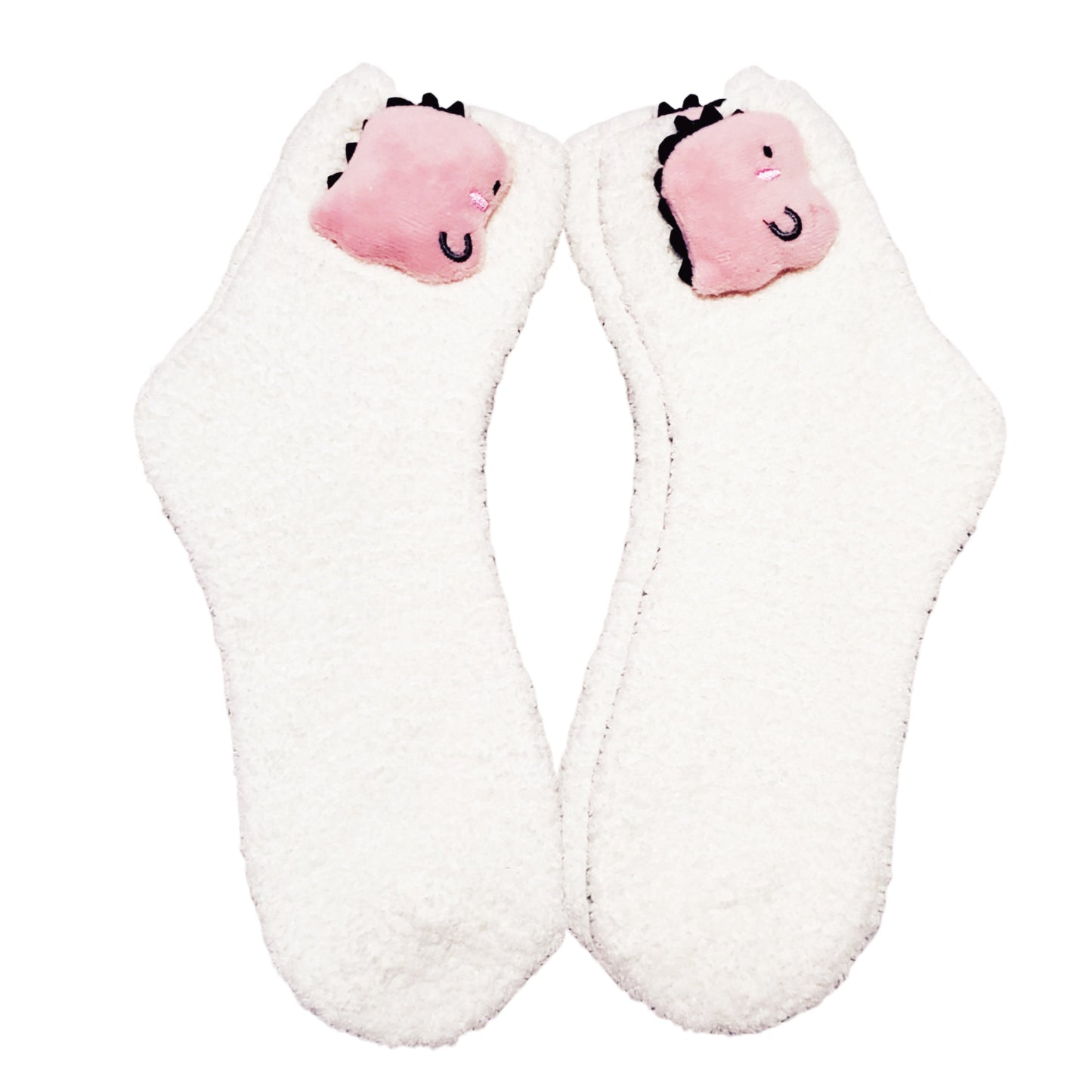 Pink Dinosaur Cozy Socks for Adults and teens