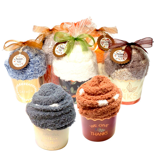 Thanksgiving Fuzzy Socks Cupcakes