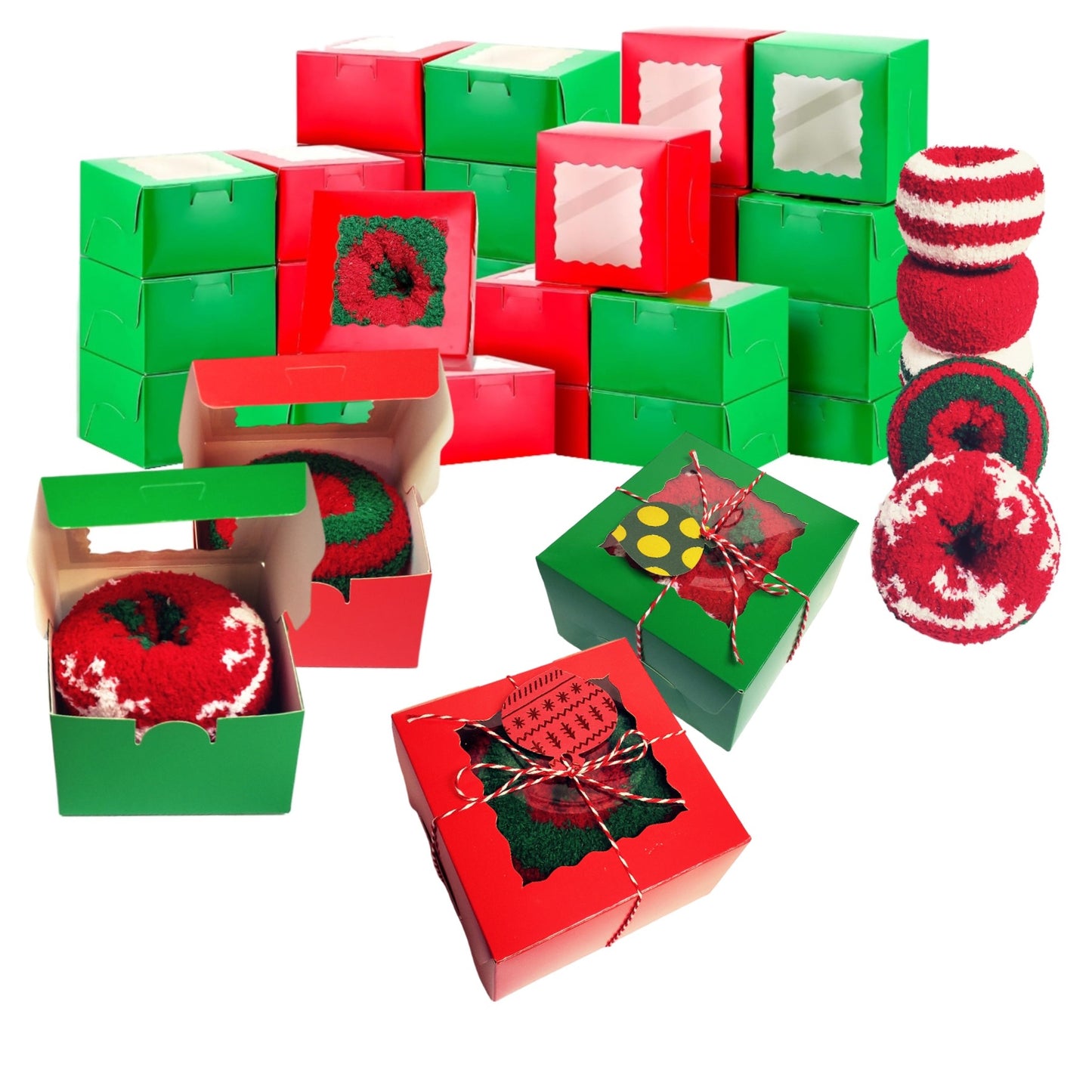 Christmas Socks Donut Gift Favors