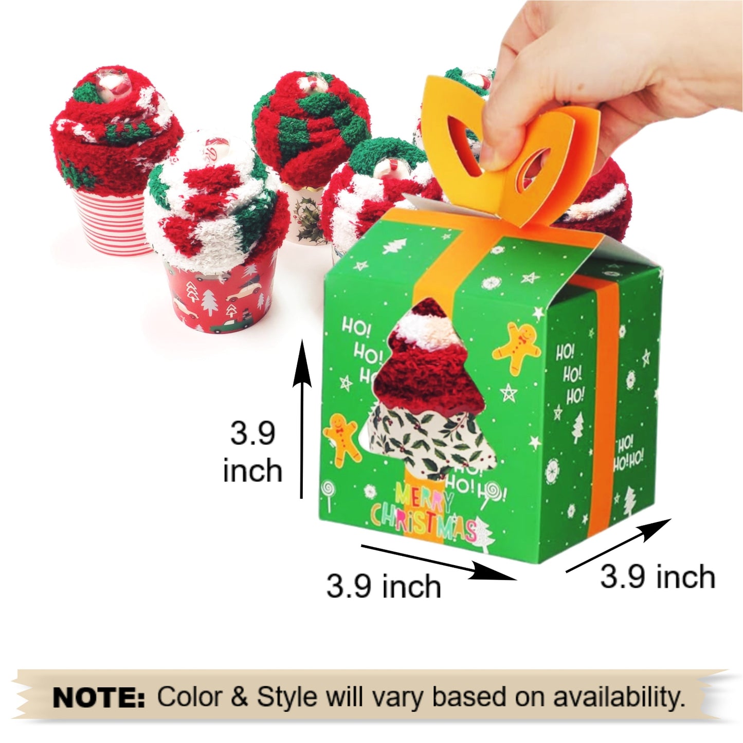 Christmas Cupcake Socks Gift Box