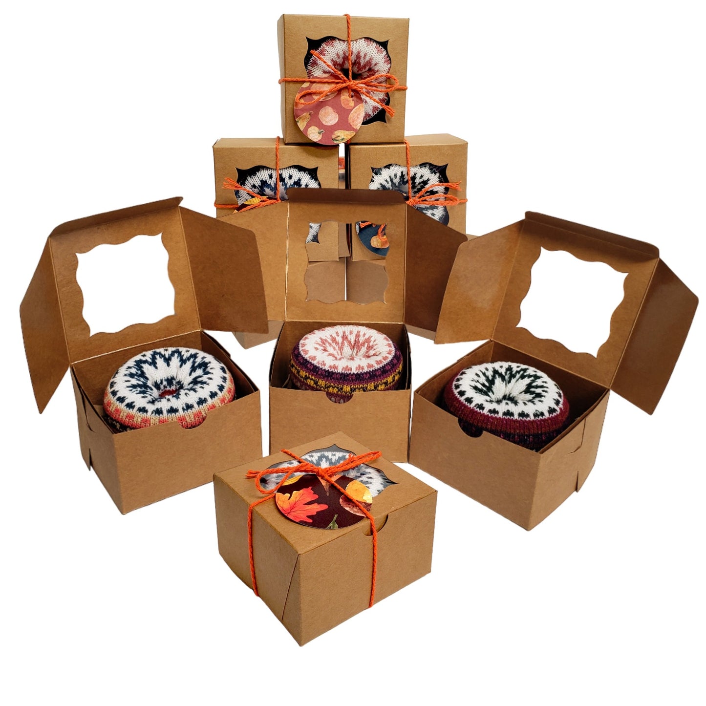 Wool socks gift box - Fall themed donut socks. Seasonal Gift for adults and teens