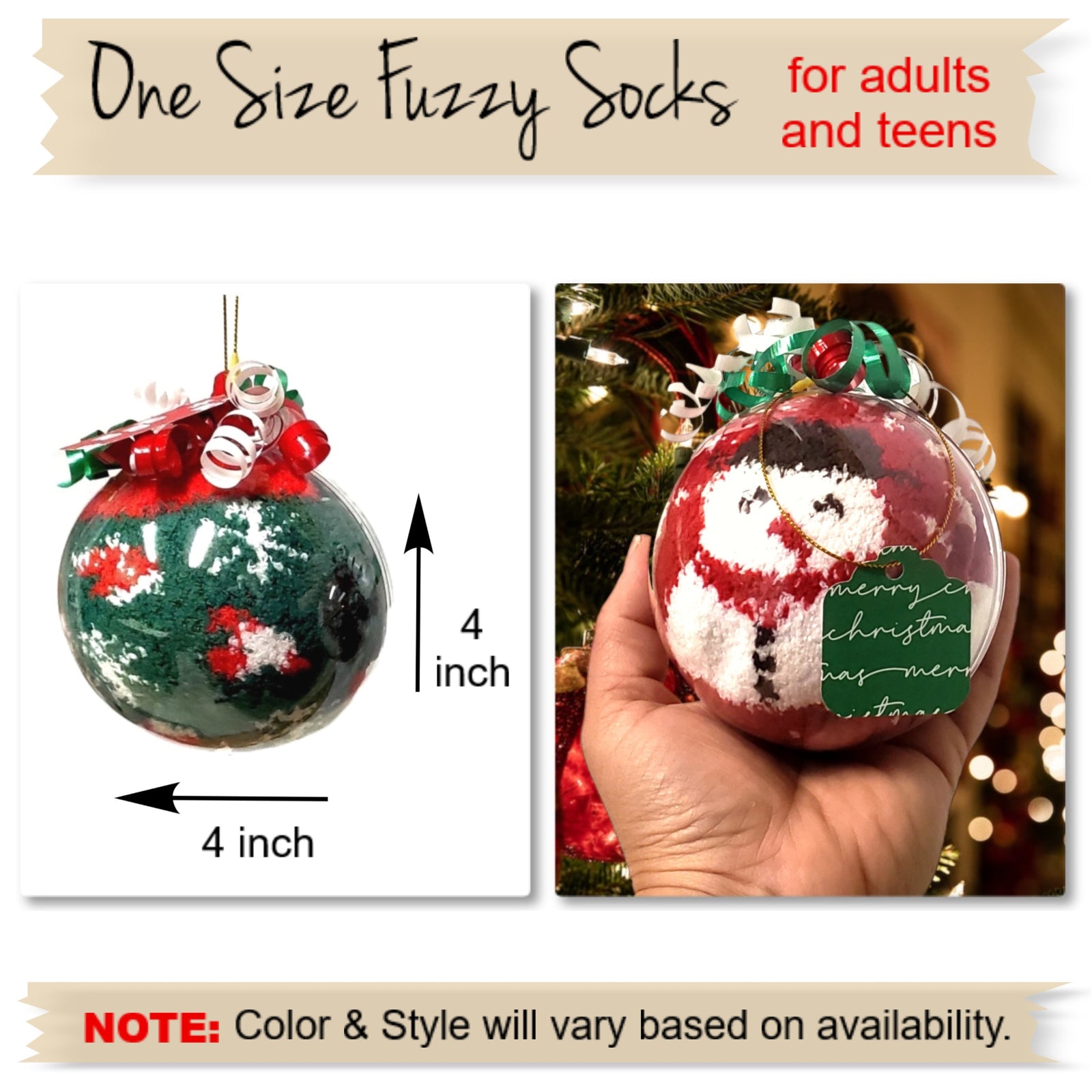 Christmas Socks Ornament – Cozy Gift Favor for Adults & Teens