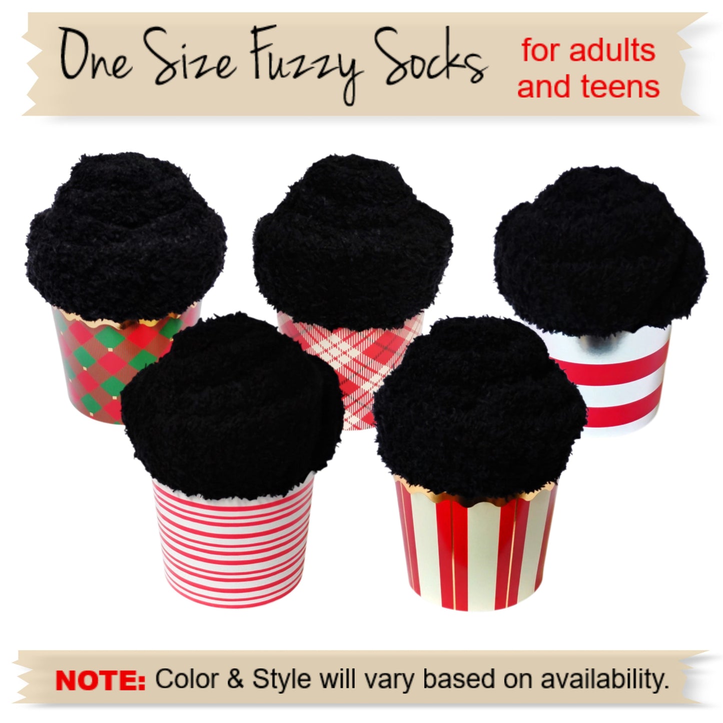 Christmas Lump of Coal Favors, Cozy Socks for Adults & Teens