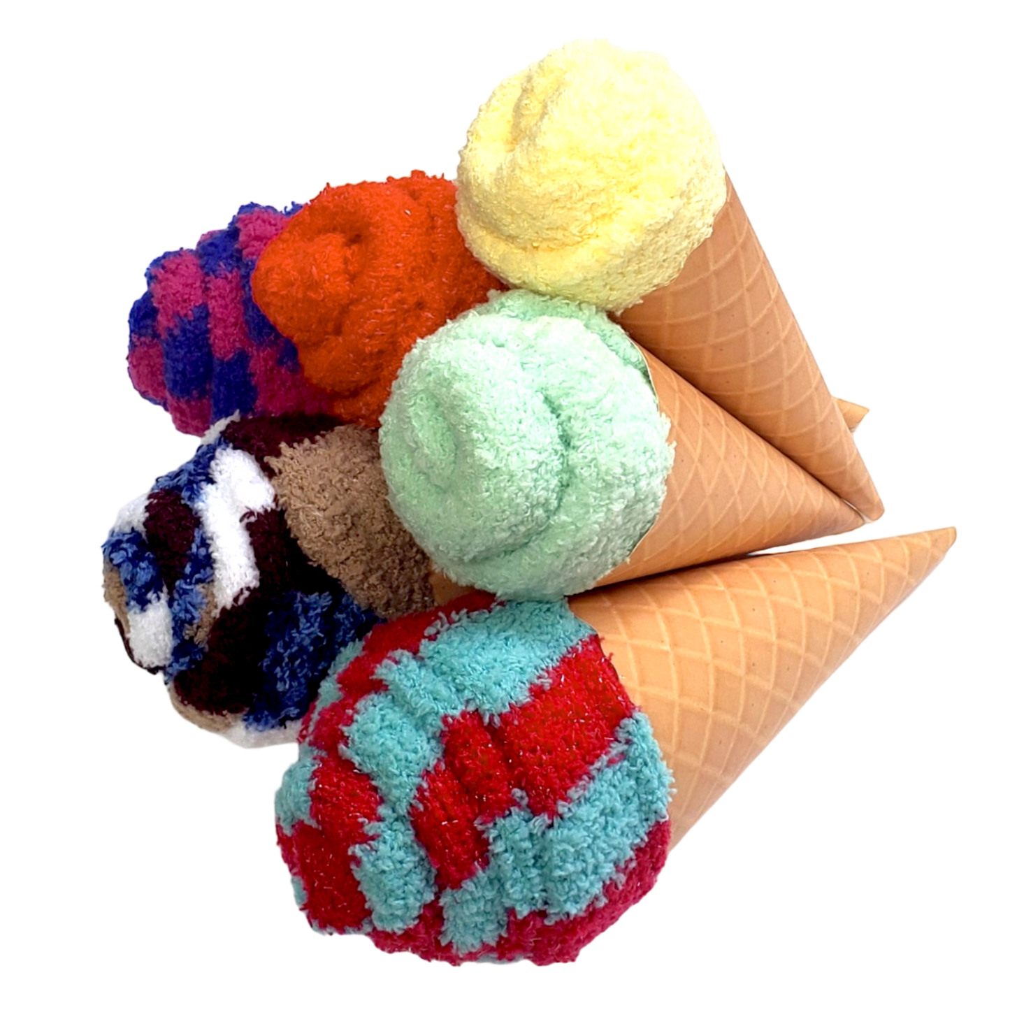 Waffle Cone fuzzy Socks