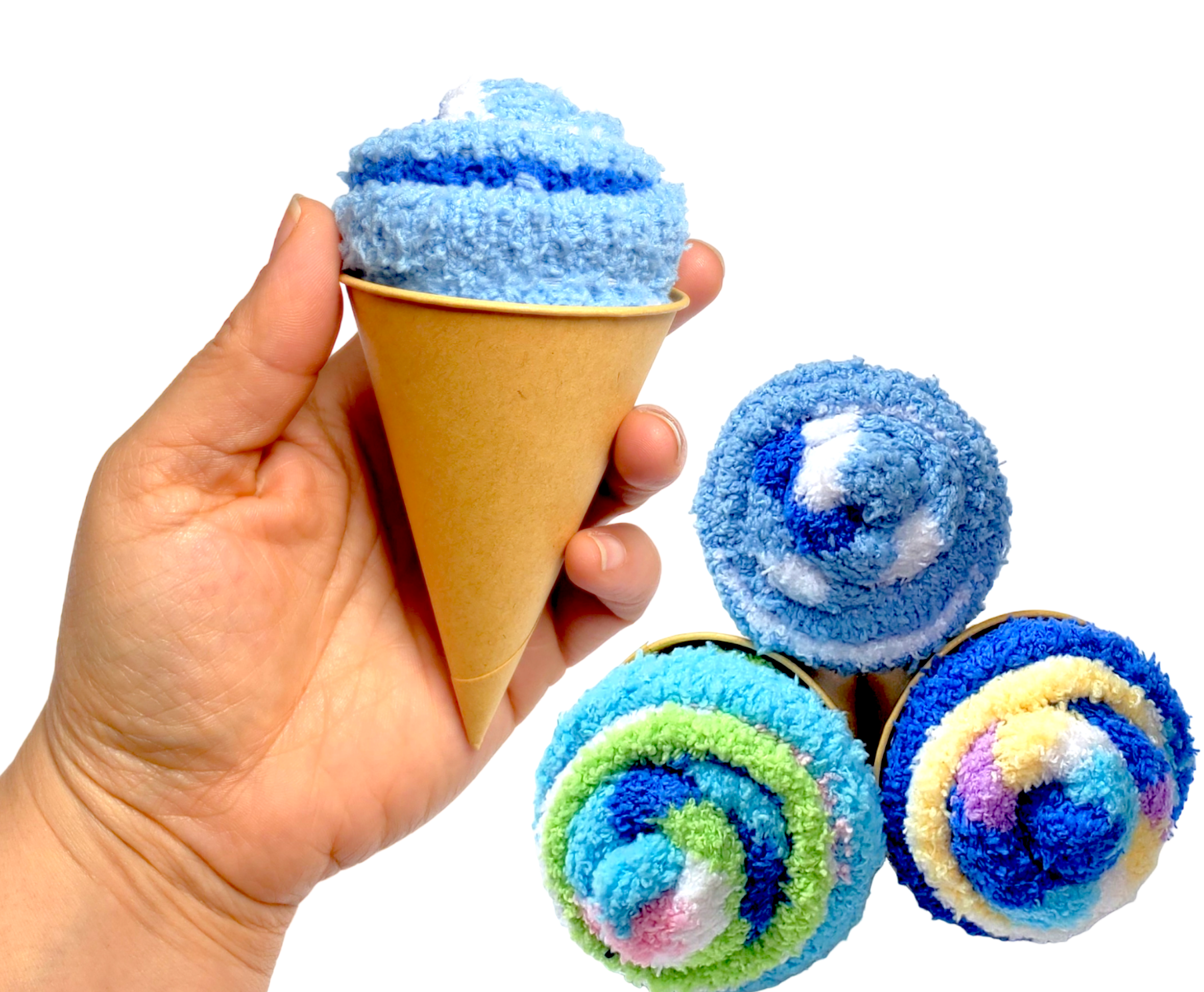 blue baby fuzzy socks ice cream cones