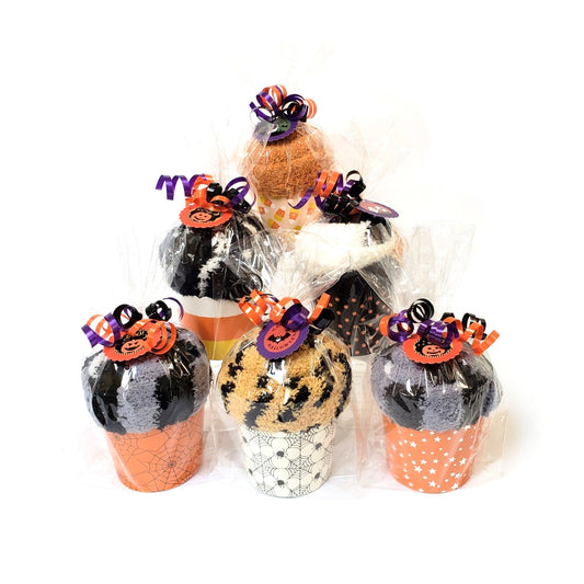 Halloween fuzzy socks party Favors with curly ribbon