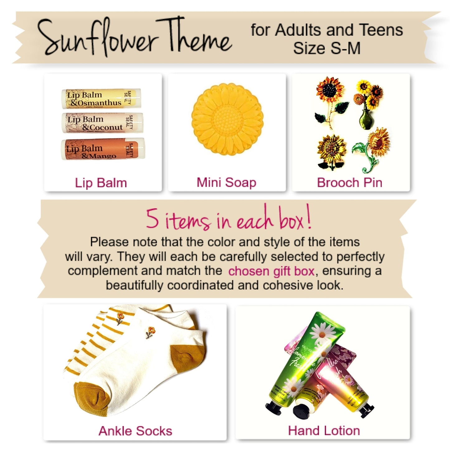Sunflower-Themed Self-Care Gift Set