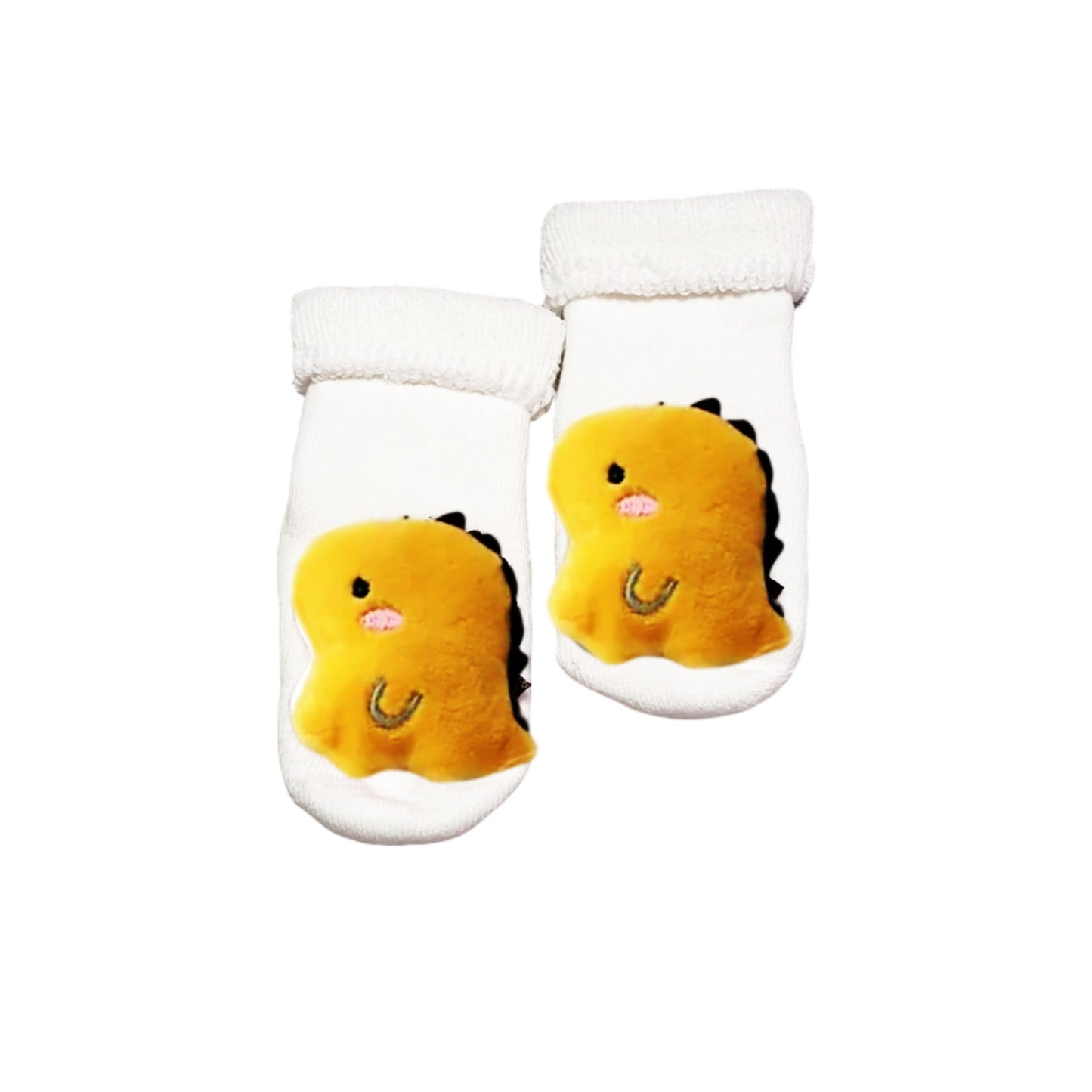 Yellow Dinosaur cozy Socks for babies and toddlers