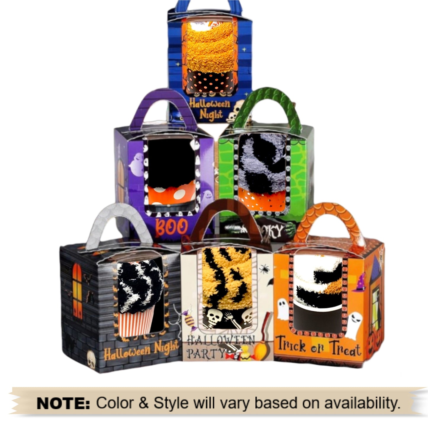 Halloween fuzzy socks gift box for adults and teens