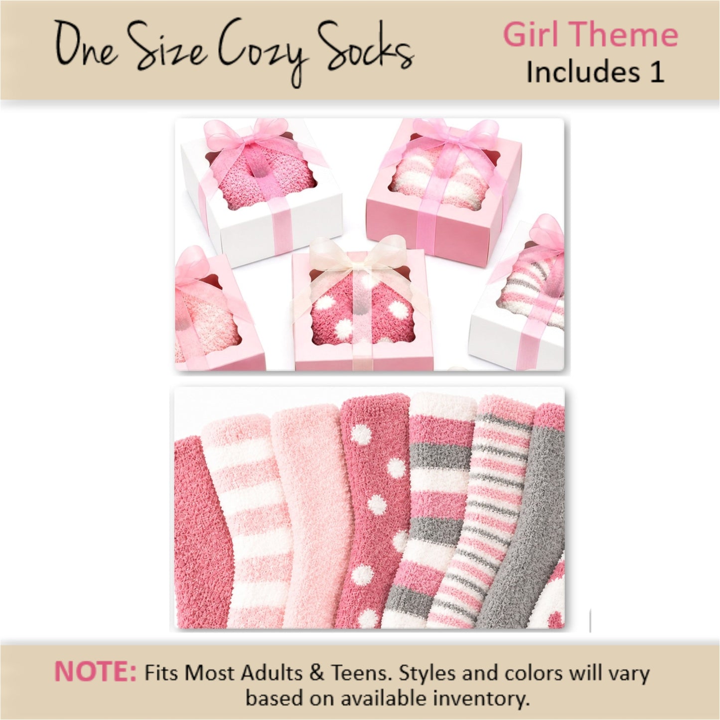 Girl Baby Shower Favors — Cozy Sock Donut Gift Box