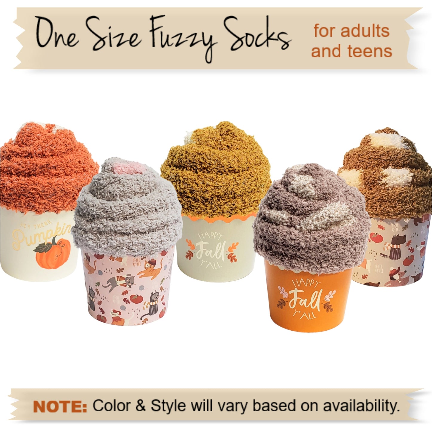 Thanksgiving Party Favors for Guests. Cozy socks for adults and teens