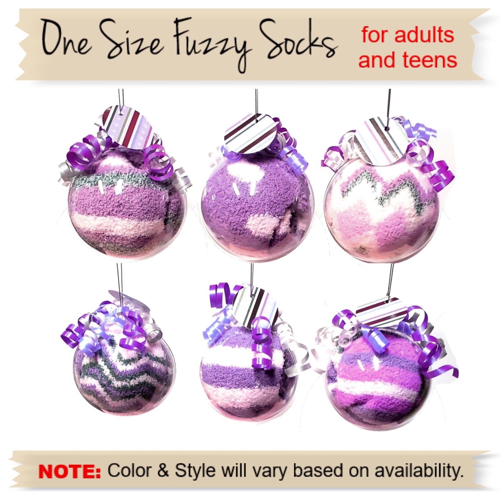Purple Ornament – Cozy Socks Gift Favor for Adults & Teens