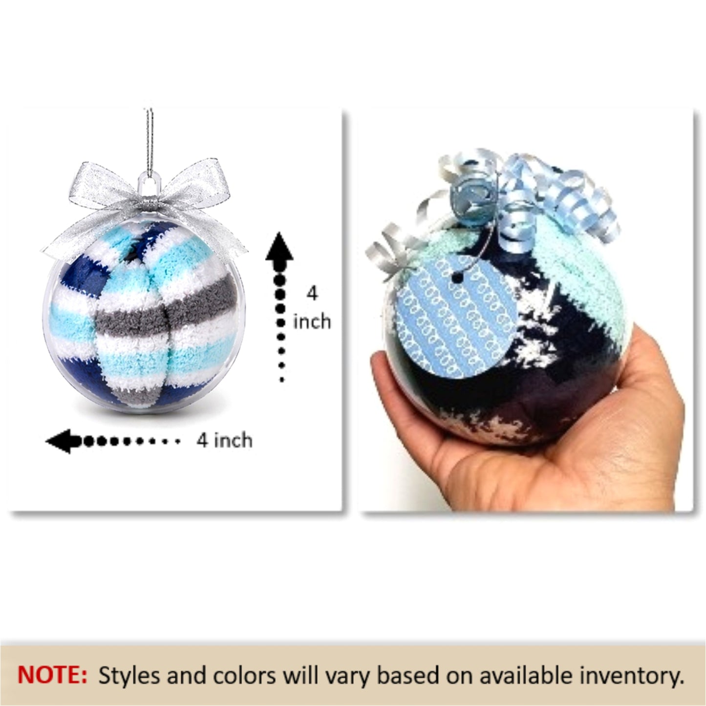 Winter Wonderland Cozy Socks Ornament — Blue Holiday Gift