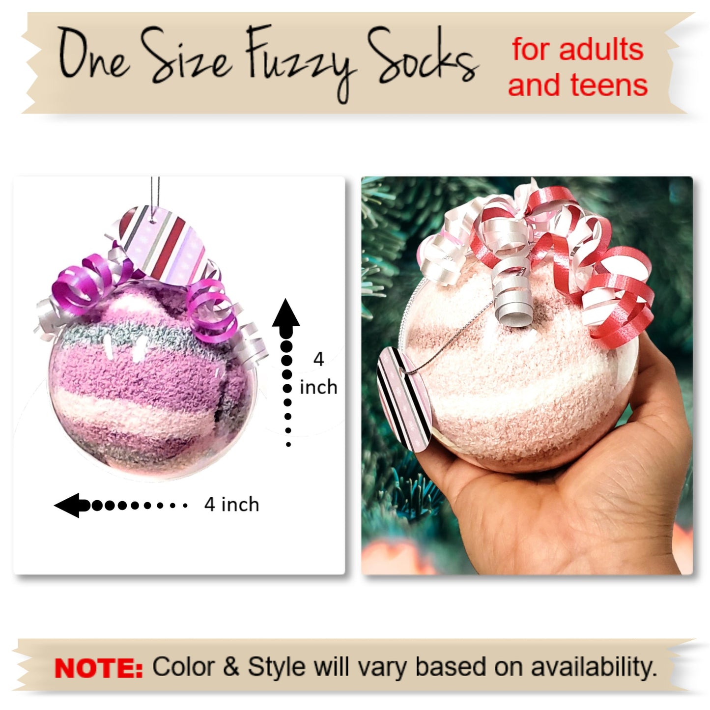 Purple Socks Christmas Ornaments