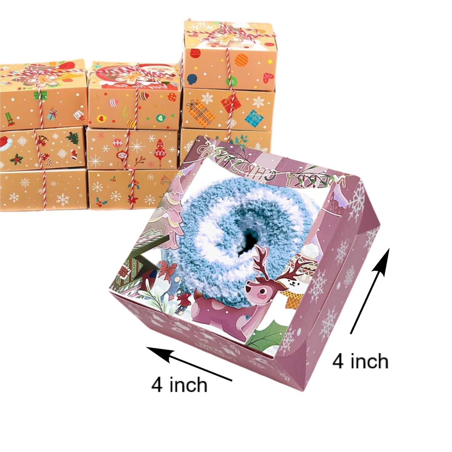 Christmas Donut Socks Mini Gift Box