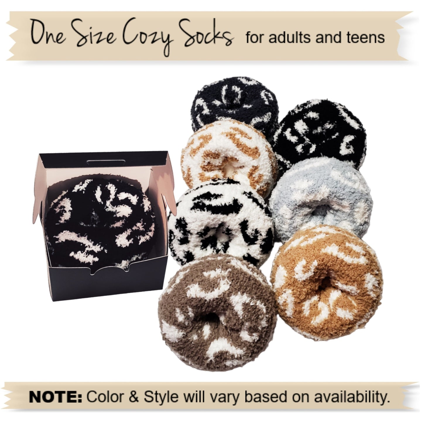 Halloween fuzzy socks donuts for adults and teens