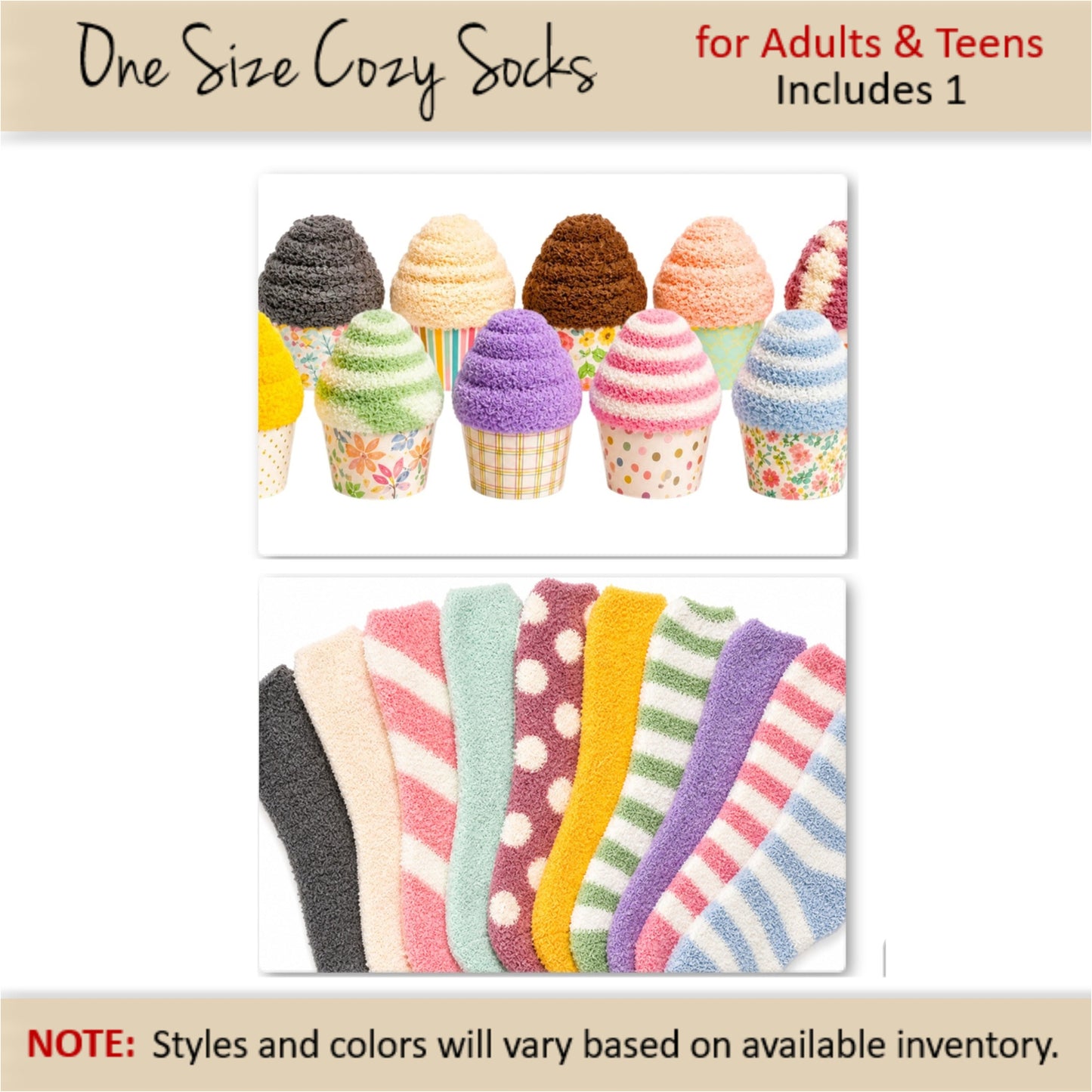 Cupcake Party Favors — Fuzzy Socks Gift