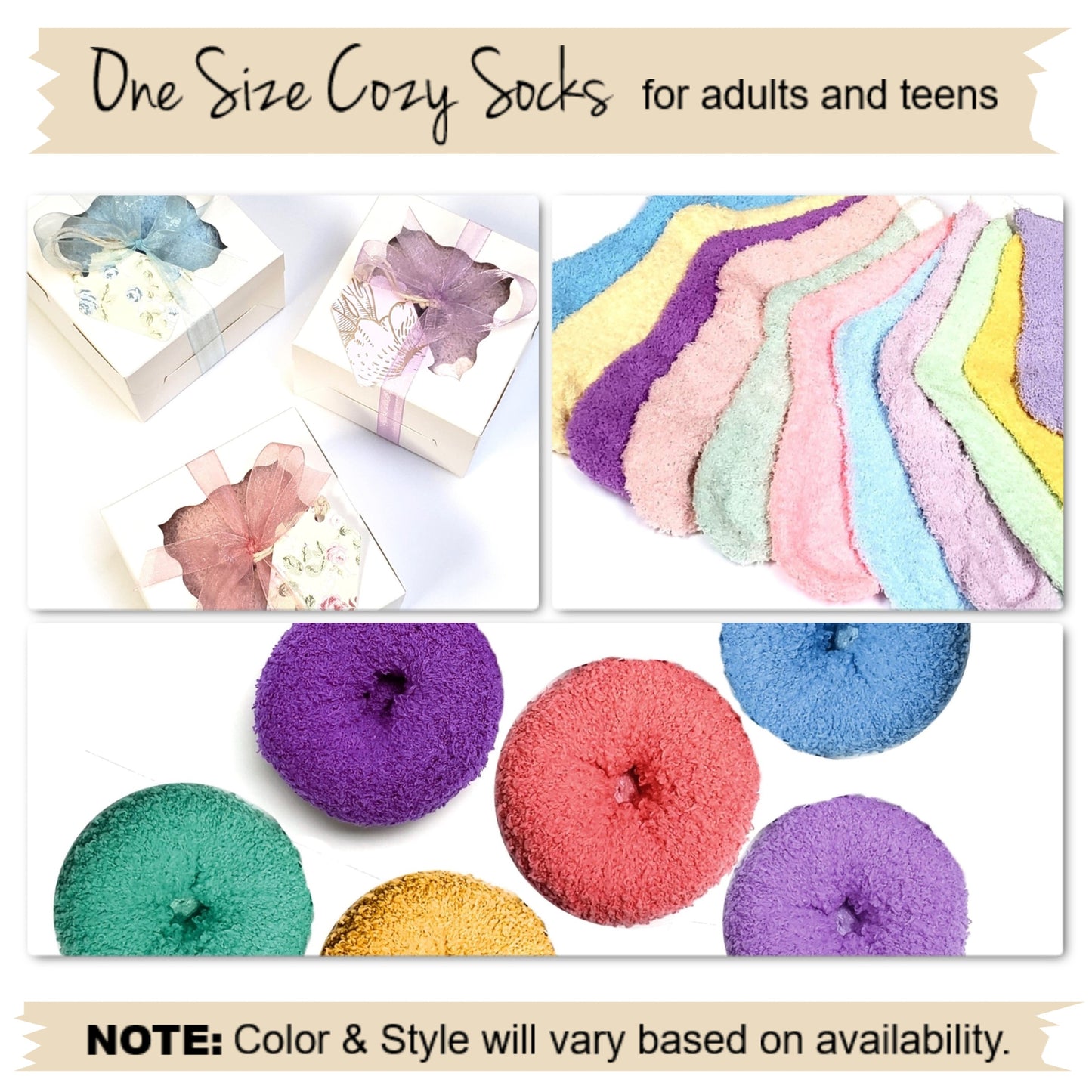 Donuts theme party favors - Fuzzy Socks Donut Gift Box Favors