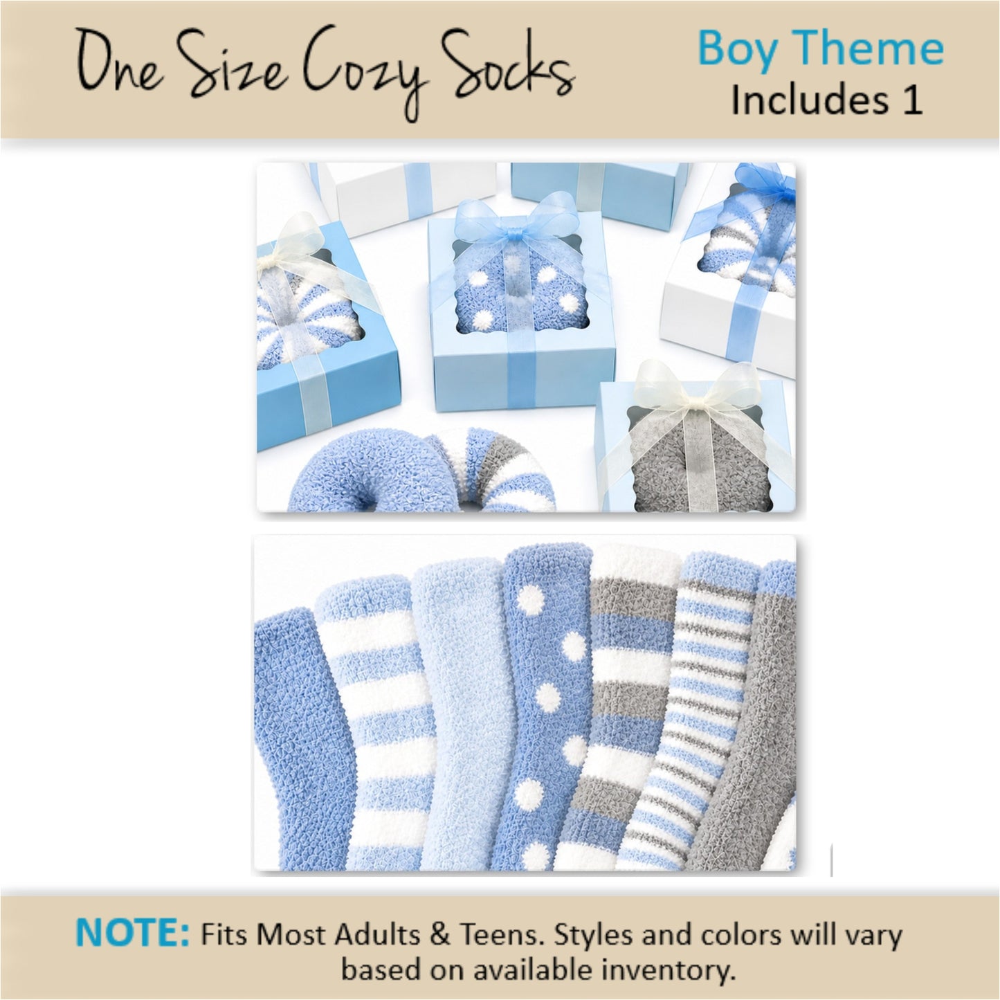 Boy Baby Shower Favors — Cozy Sock Donut Gift Box