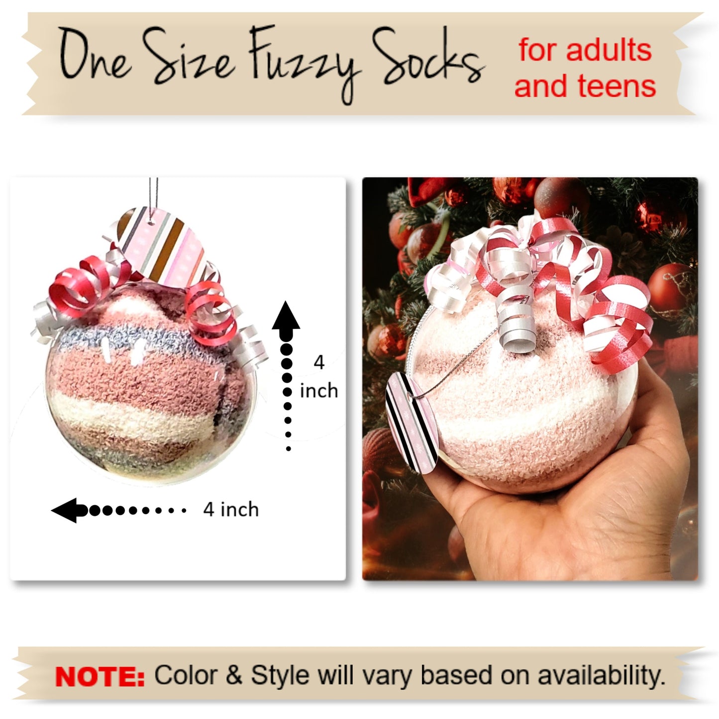 Pink Socks Christmas Ornament