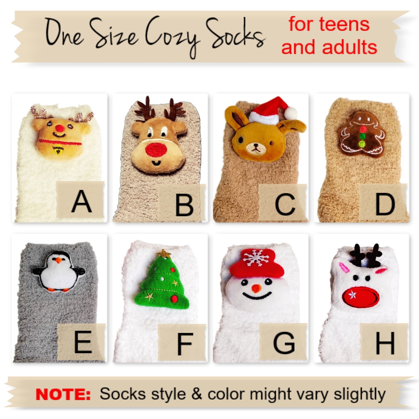 Cozy Holiday Socks for Adults & Teens