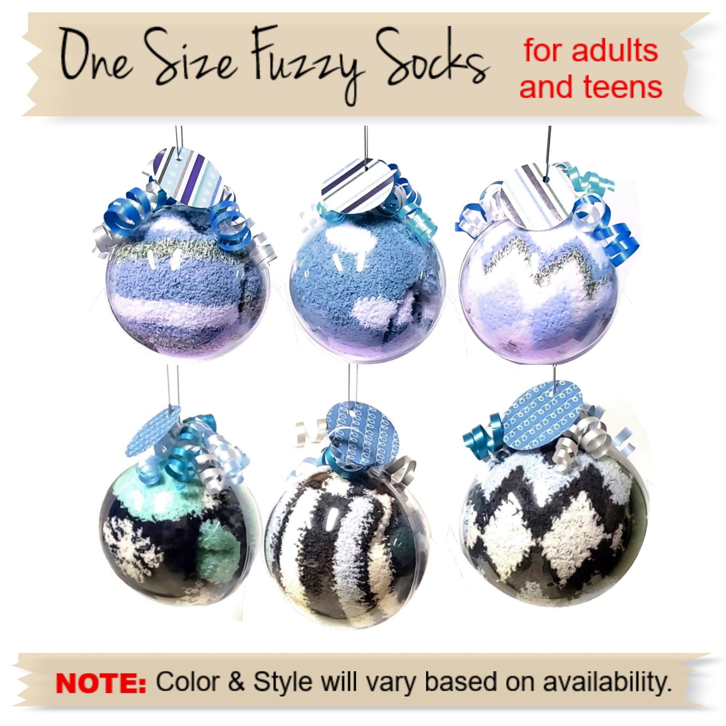 Blue Socks Christmas Ornaments – Cozy Gift Favor for Adults & Teens