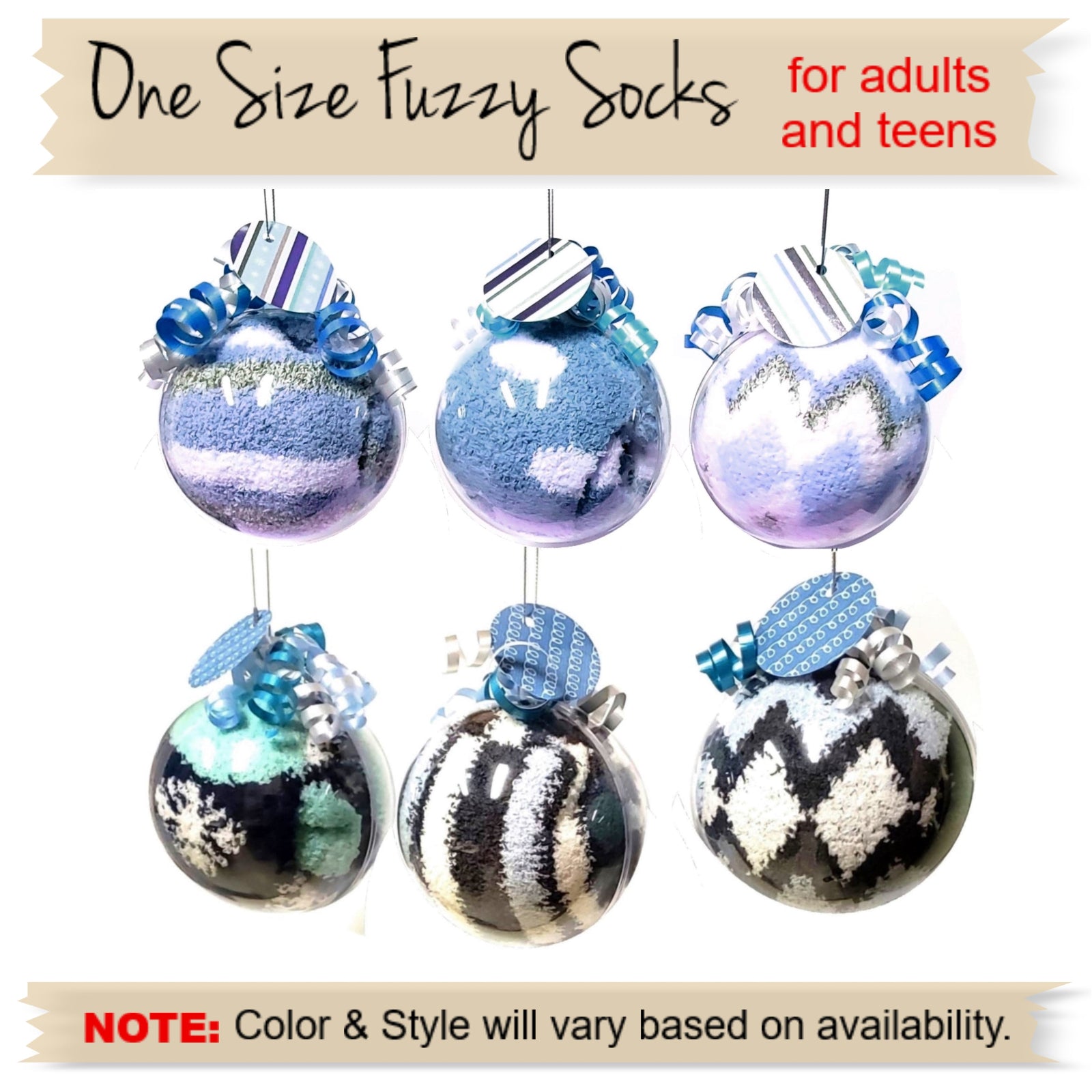 Blue Socks Christmas Ornaments – Cozy Gift Favor for Adults & Teens