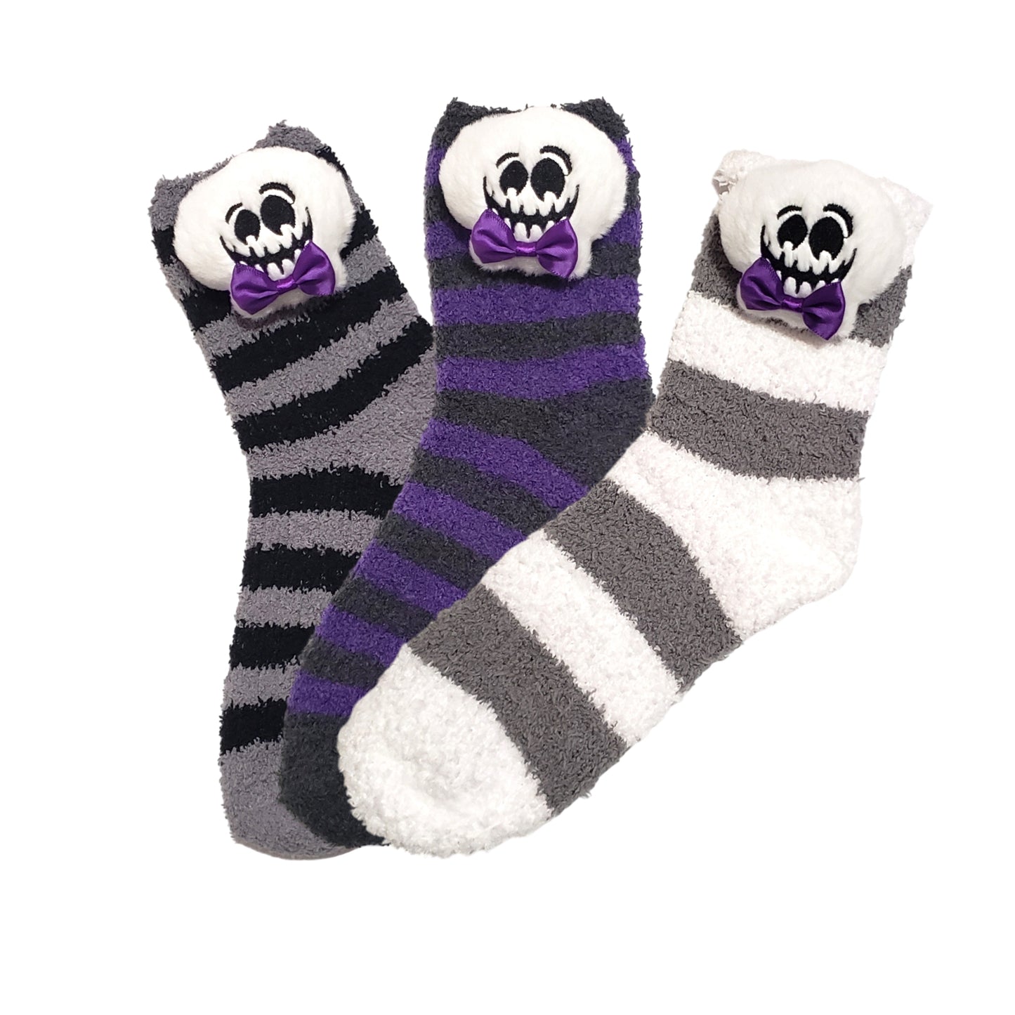 Halloween Skeleton Fuzzy socks for adults and teens