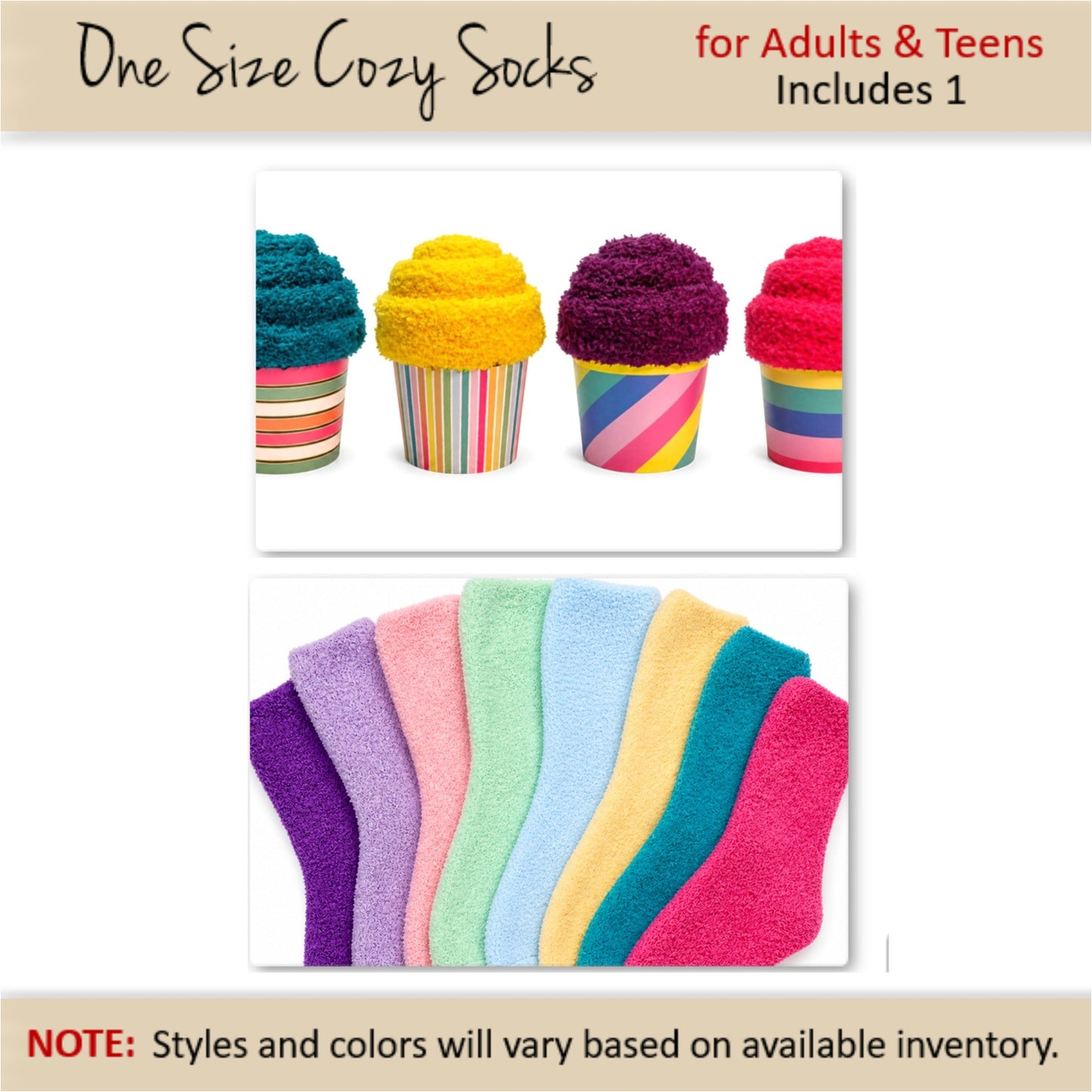 Celebration Party Favors — Cozy socks Cupcakes