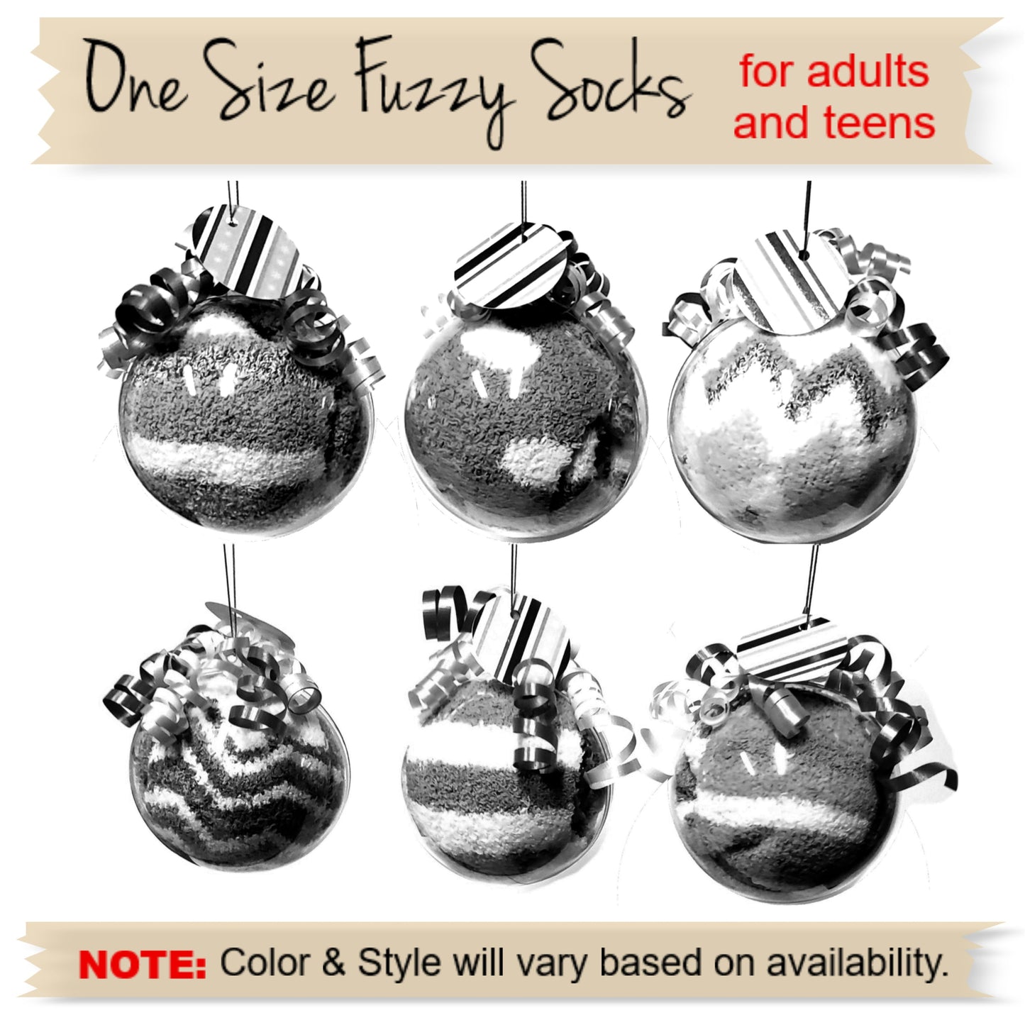 Black and White Socks Christmas Ornament – Cozy Gift Favor for Adults & Teens