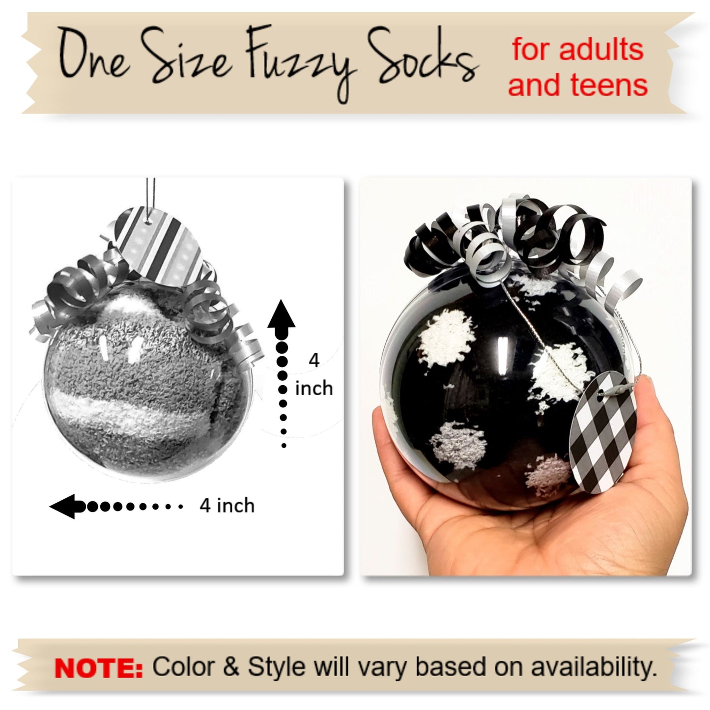 Black-Gray Socks Christmas Ornament