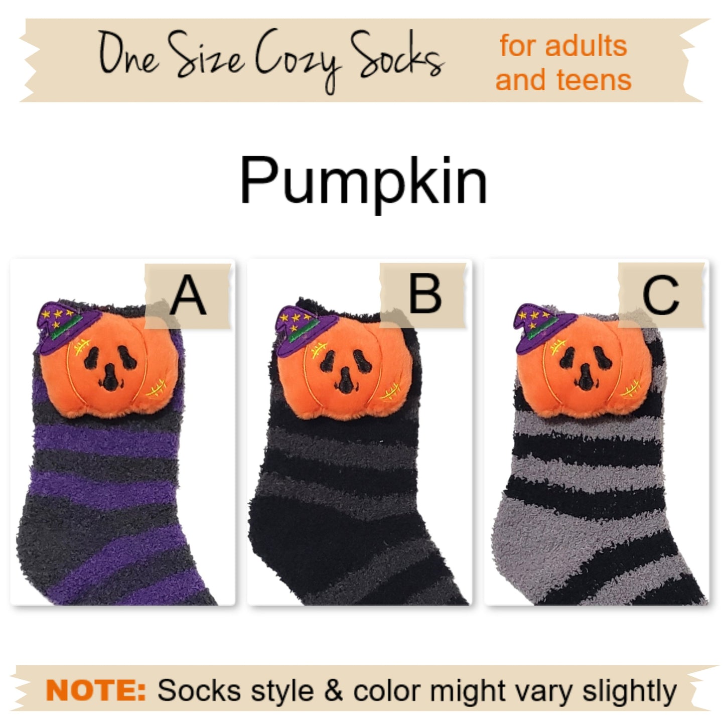 Pumpkin Halloween Cozy Socks