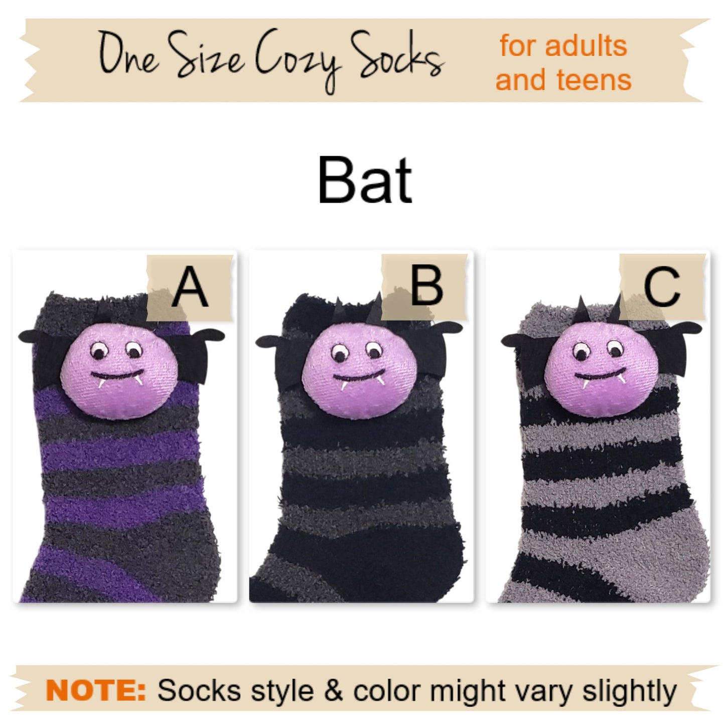 Halloween Bat Fuzzy socks