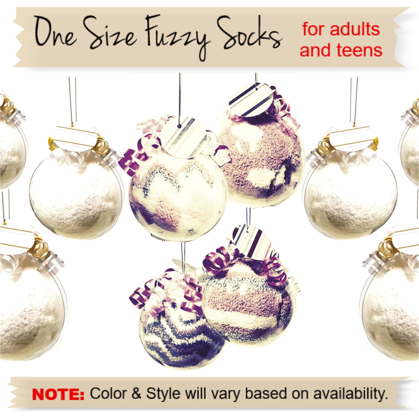 Neutral Cozy Socks Ornaments – Christmas Gift Favors for Adults & Teens