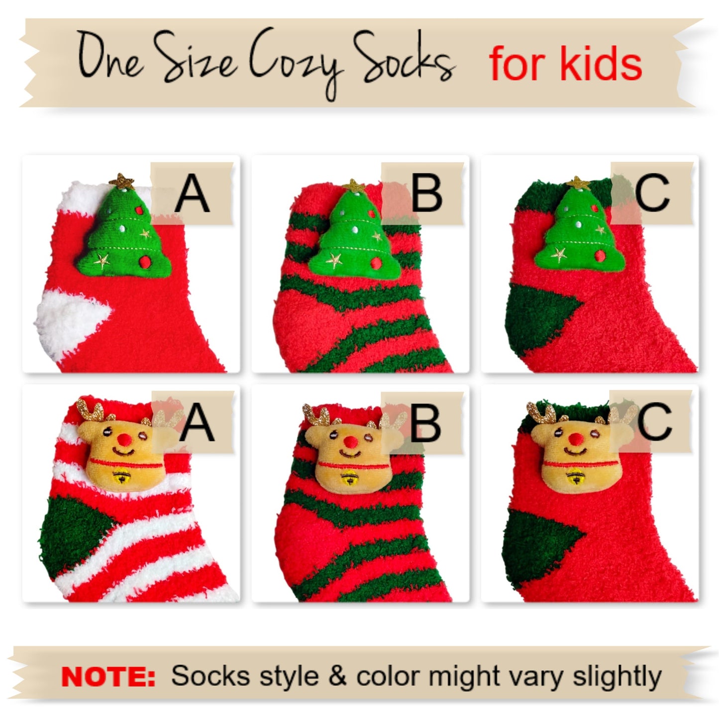 Kids Cozy Christmas socks