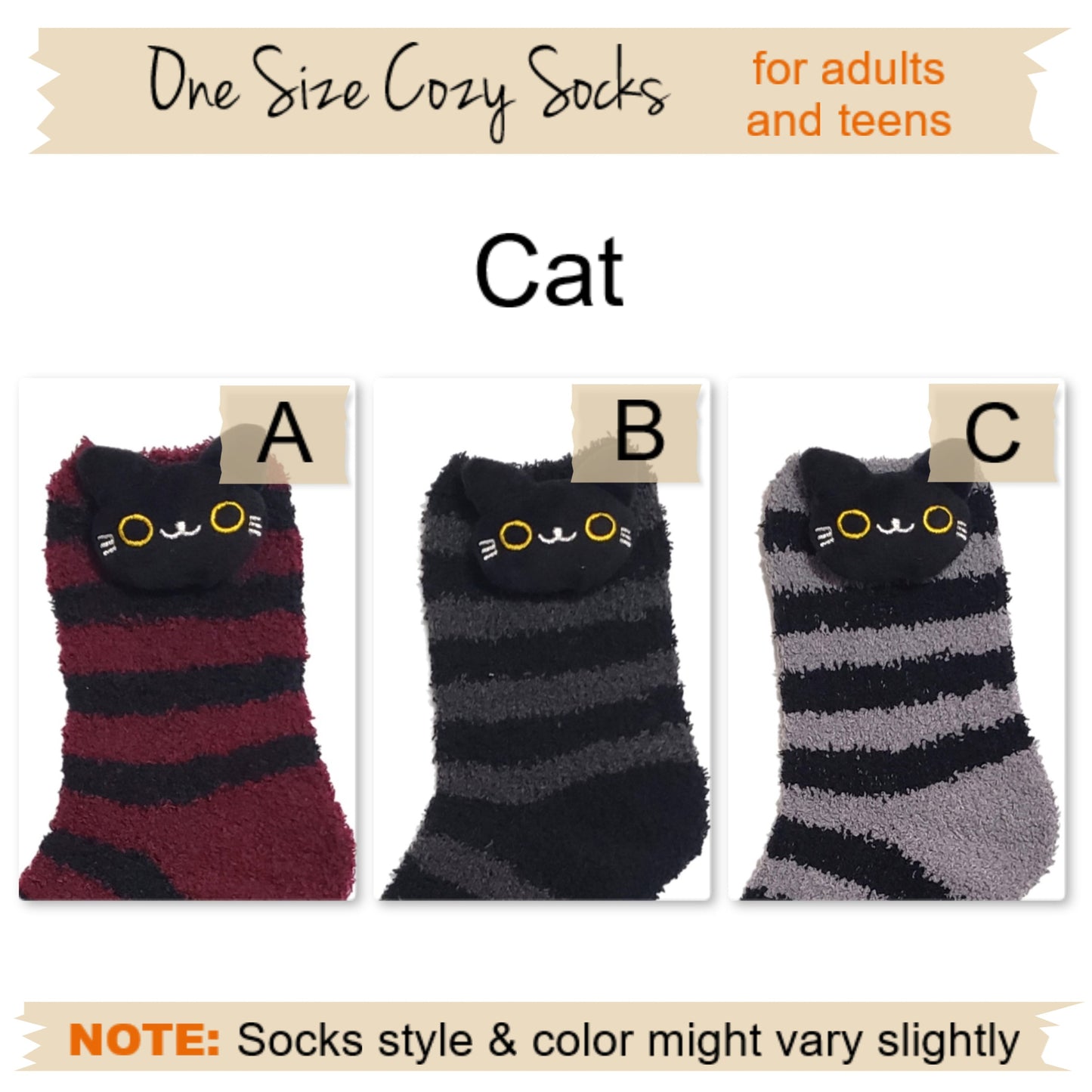 Halloween Cat Fuzzy socks