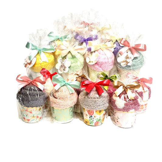 Tea Party Fuzzy Cupcake Socks Gift Favors for Guests