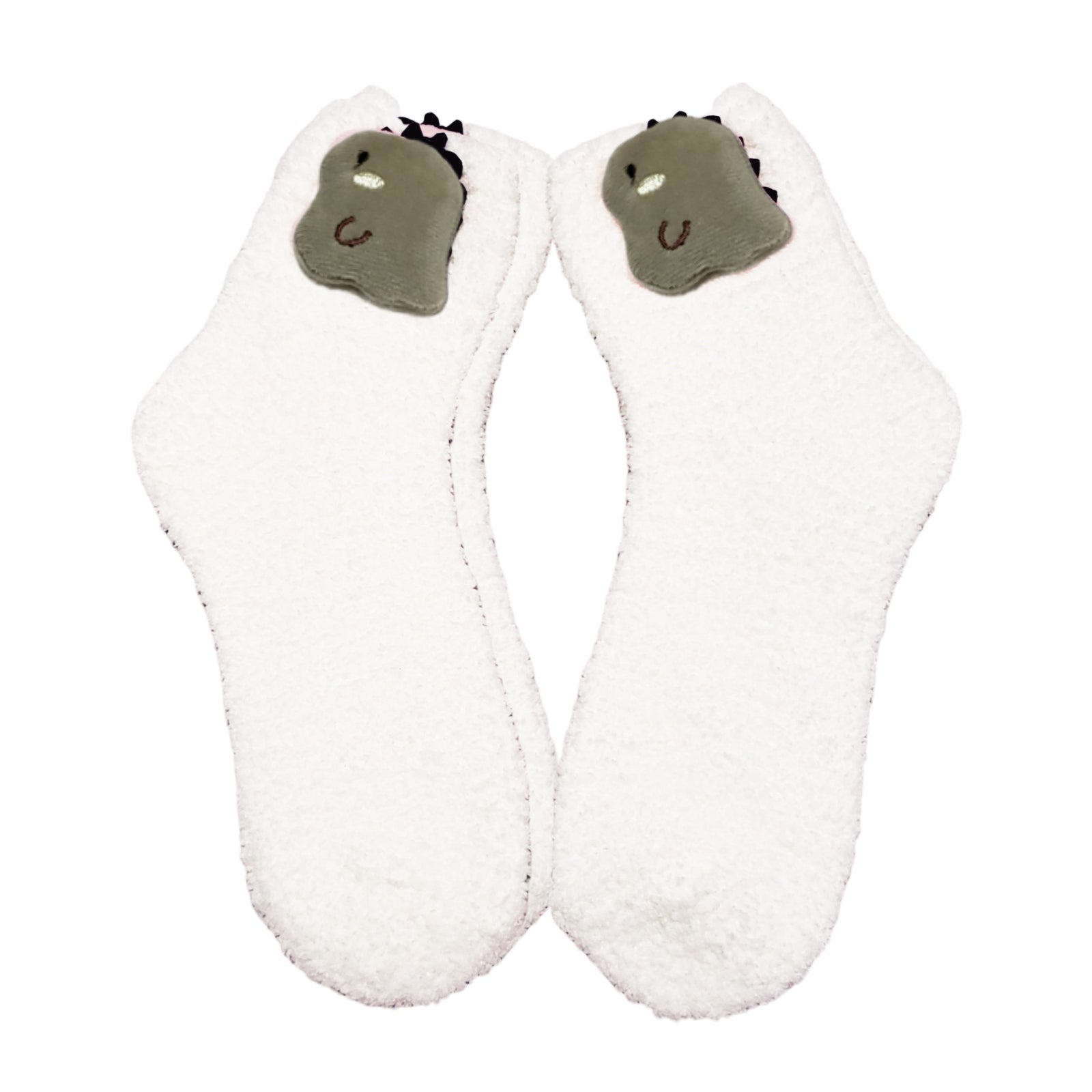 Green Dinosaur Cozy Socks for adults and teens